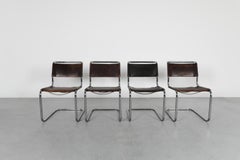 Mid-Century Mart Stam S33 Cantilever Chairs, Set of Four, Chrome and Leather