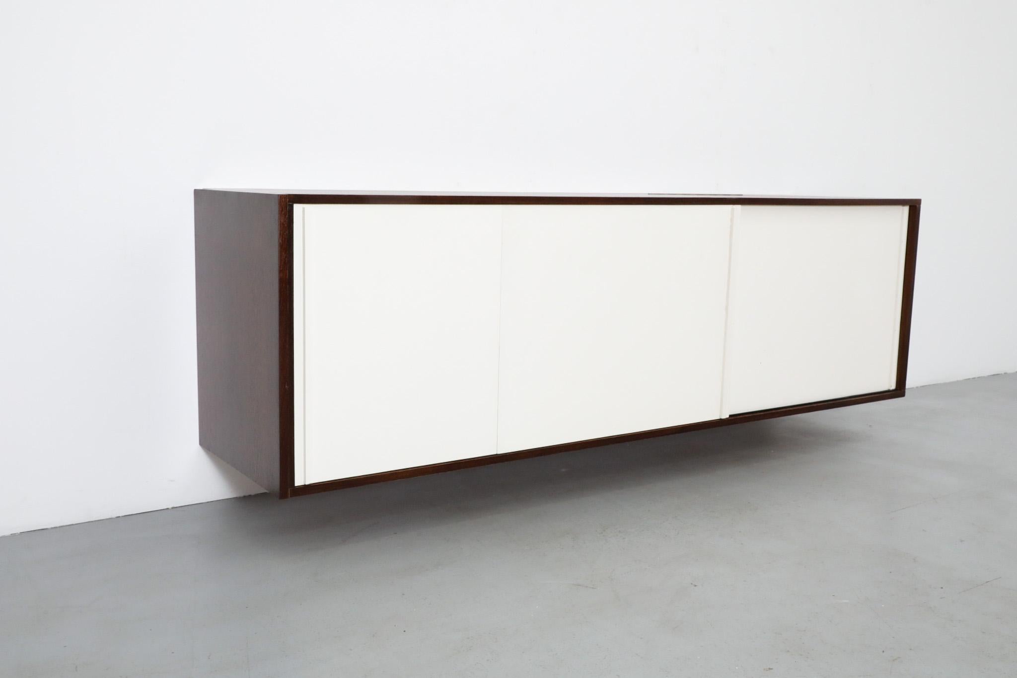 Custom Martin Visser Floating Wenge Wall Mount Credenza w/ Record Player Cabinet For Sale 7