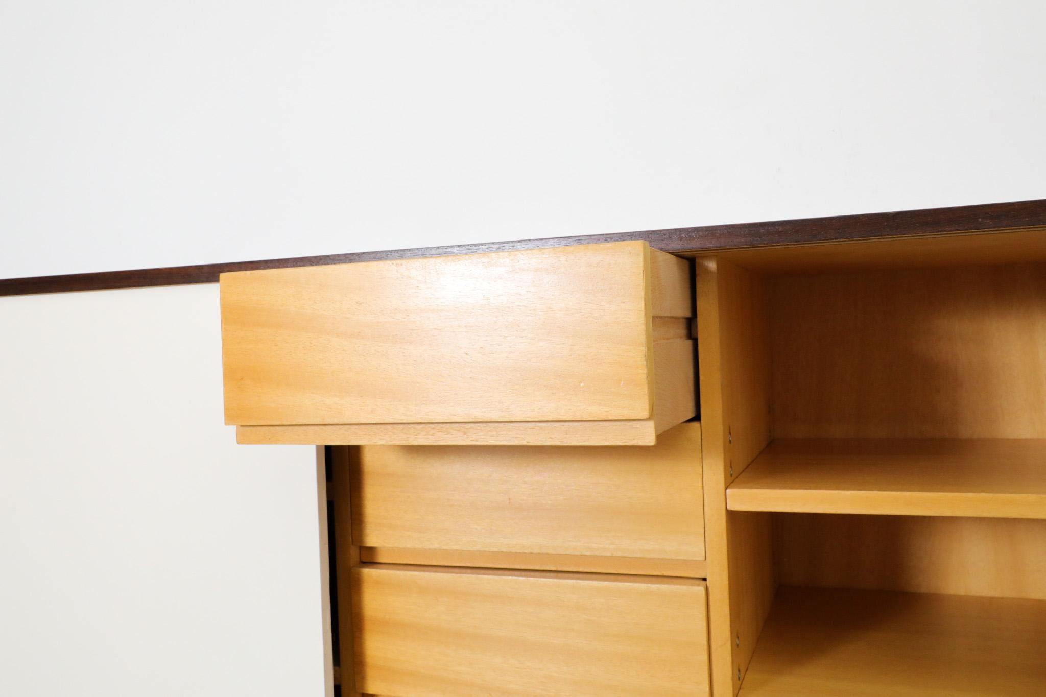 Custom Martin Visser Floating Wenge Wall Mount Credenza w/ Record Player Cabinet For Sale 11