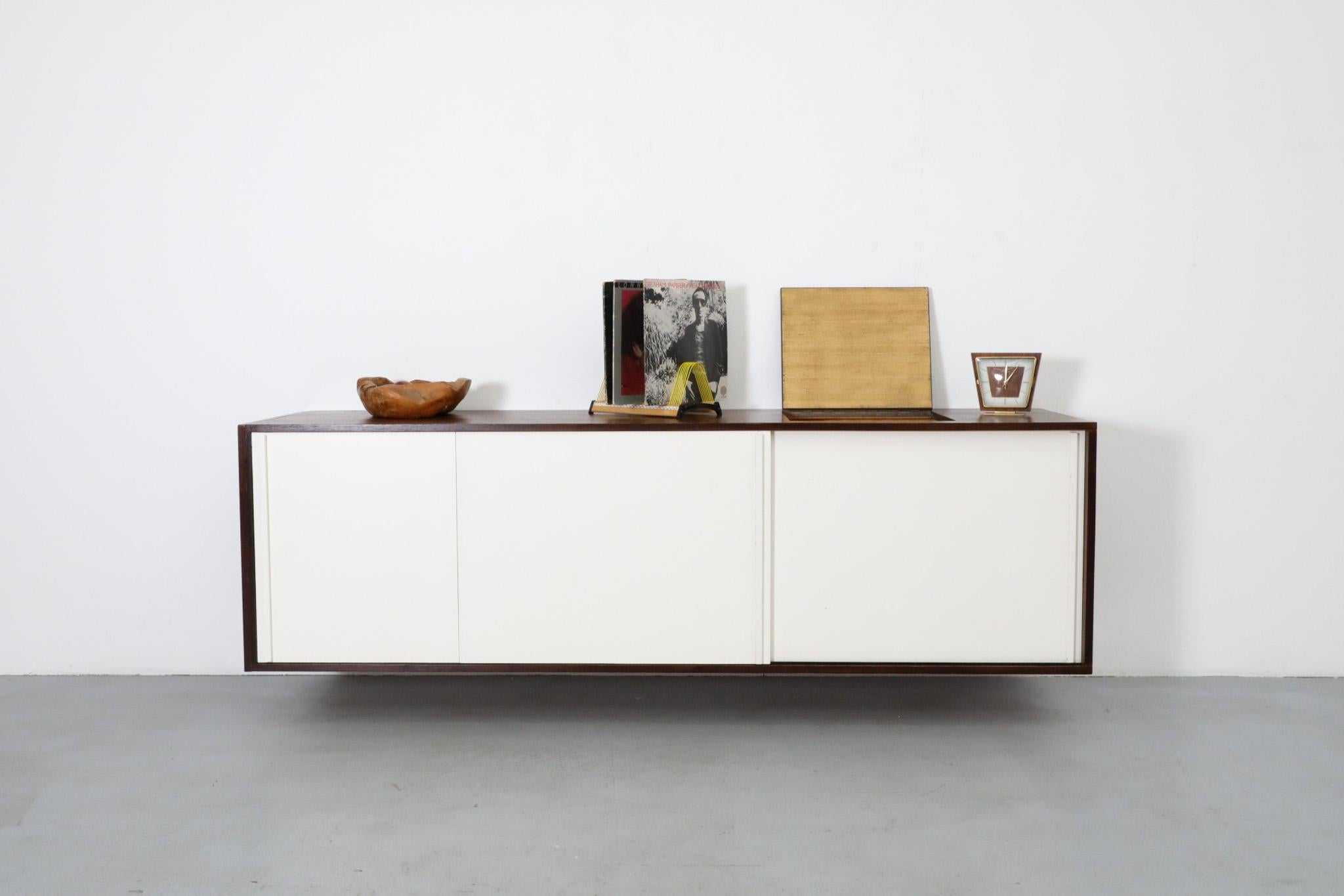Custom Martin Visser Floating Wenge Wall Mount Credenza w/ Record Player Cabinet For Sale 13