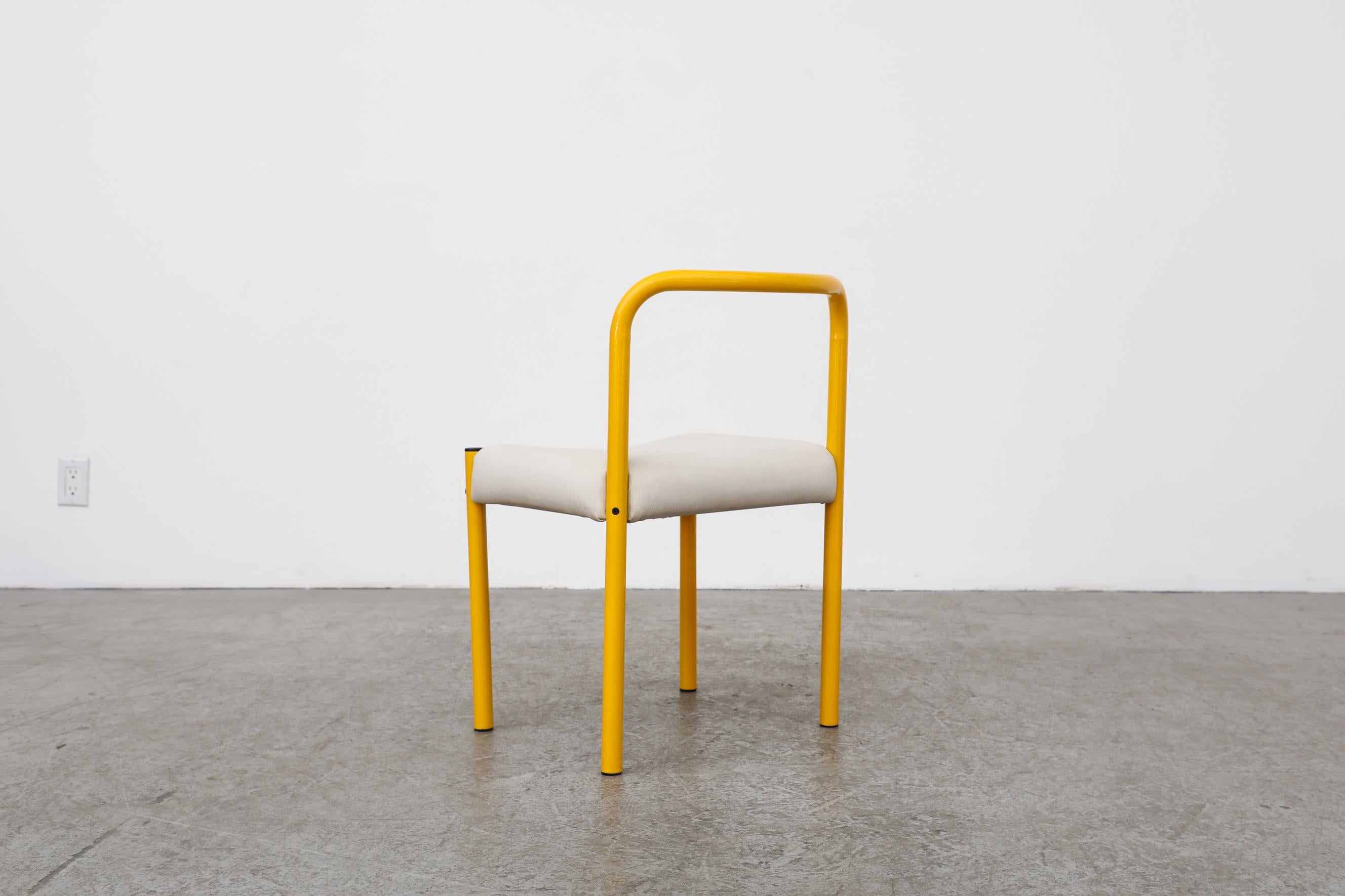 Enameled Mid-Century Martin Visser 'SE03' Side Chair for 't Spectrum with Yellow Frame For Sale