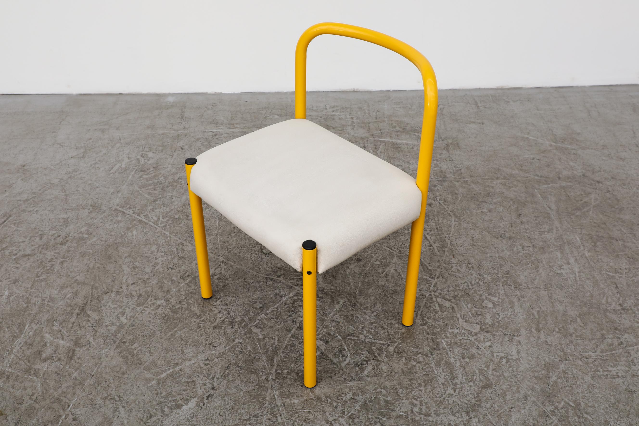 Late 20th Century Mid-Century Martin Visser 'SE03' Side Chair for 't Spectrum with Yellow Frame For Sale