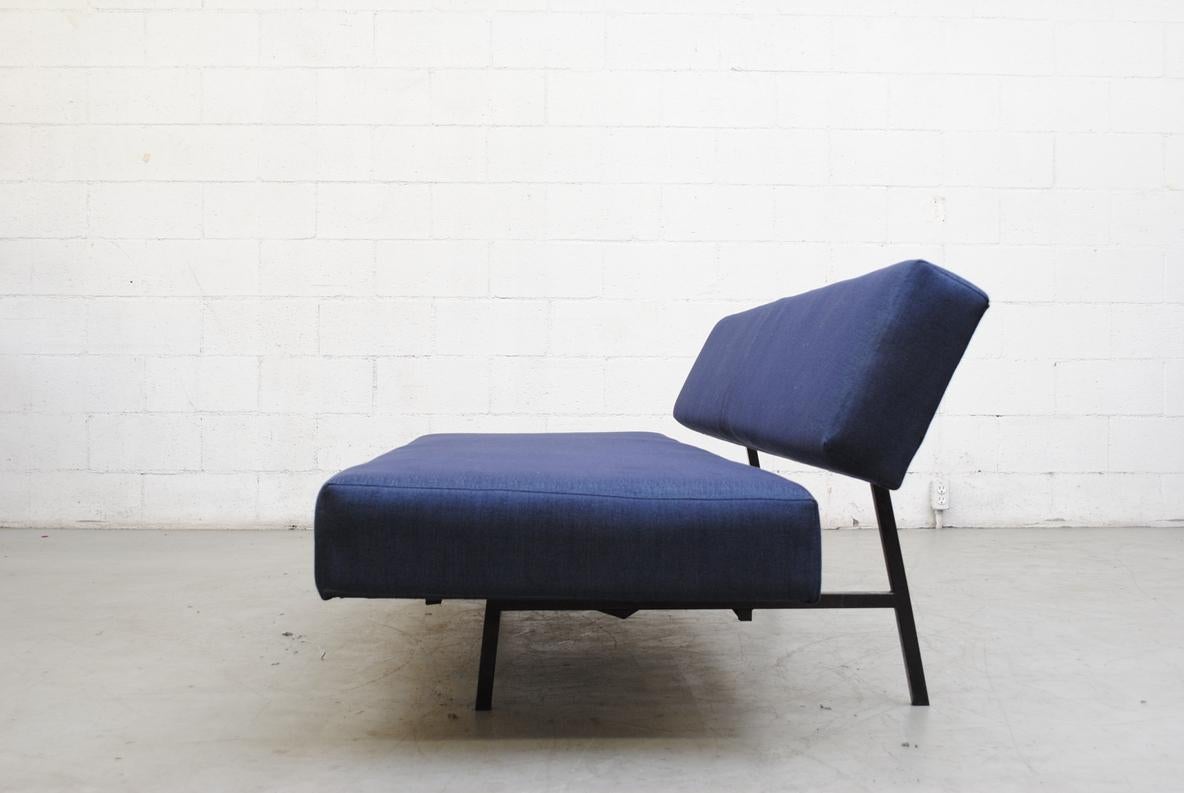 20th Century Mid-Century Martin Visser Streamline Sleeper Sofa with Blue Upholstery