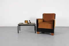 Mid-Century Martin Visser Style Stone Top Table, Black Enameled Metal