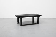 Mid-Century Martin Vissser Inspired Ebony Stained Slatted Coffee Table or Bench