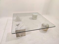 Mid-Century Massimo & Lella Vignelli "Metaphora" Coffee Table, White Marble