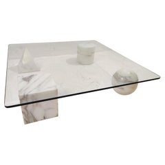 Mid-Century Massimo & Lella Vignelli "Metaphora" Coffee Table, White Marble