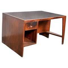 Mid-Century Massive Rosewood Desk by Pierre Jeanneret for Chandigarh Projects