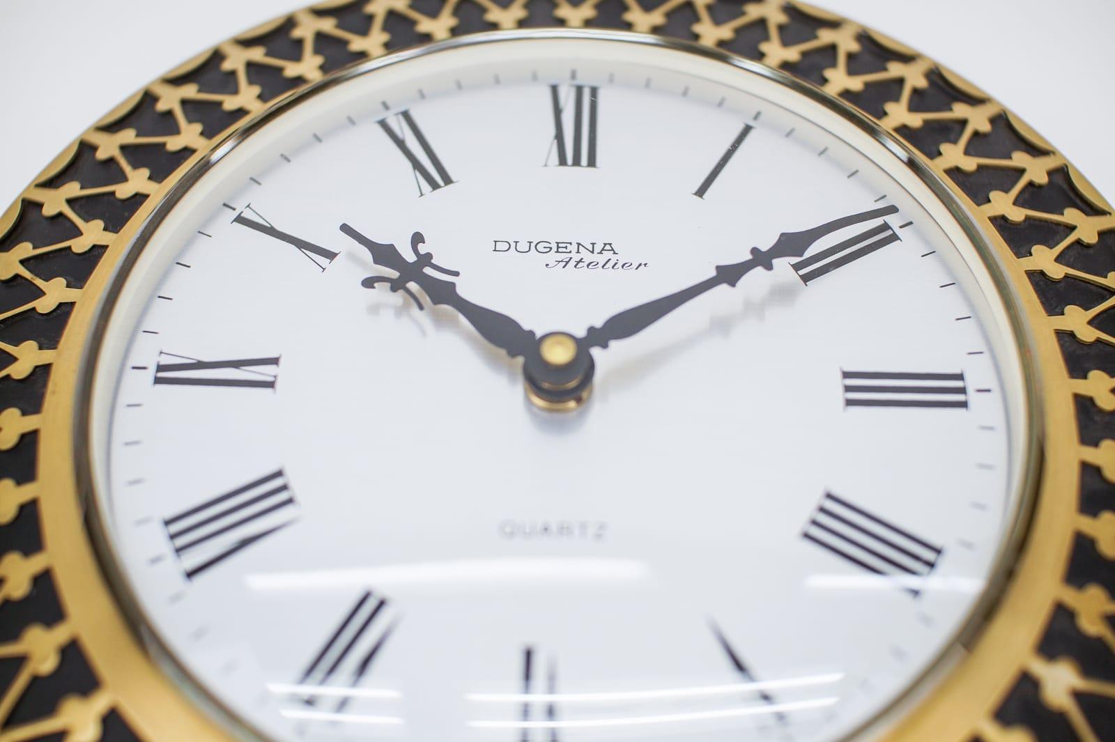 Mid-Century Modern Mid-Century Massive Wall Clock in Brass by Dugena Atelier, Quartz, 1960s Germany