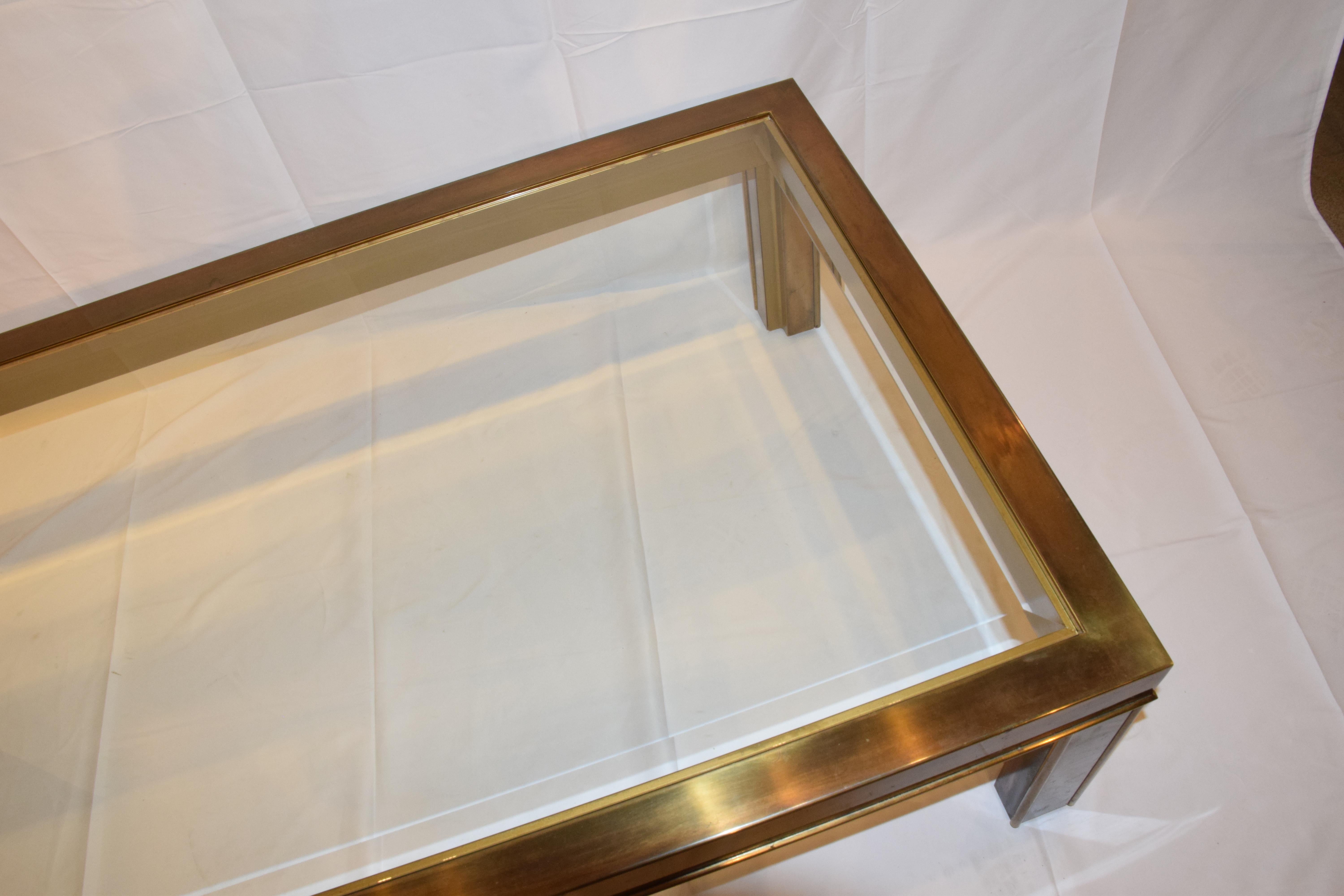 Midcentury Mastercraft Brass Coffee Table with Original Beveled Glass 9