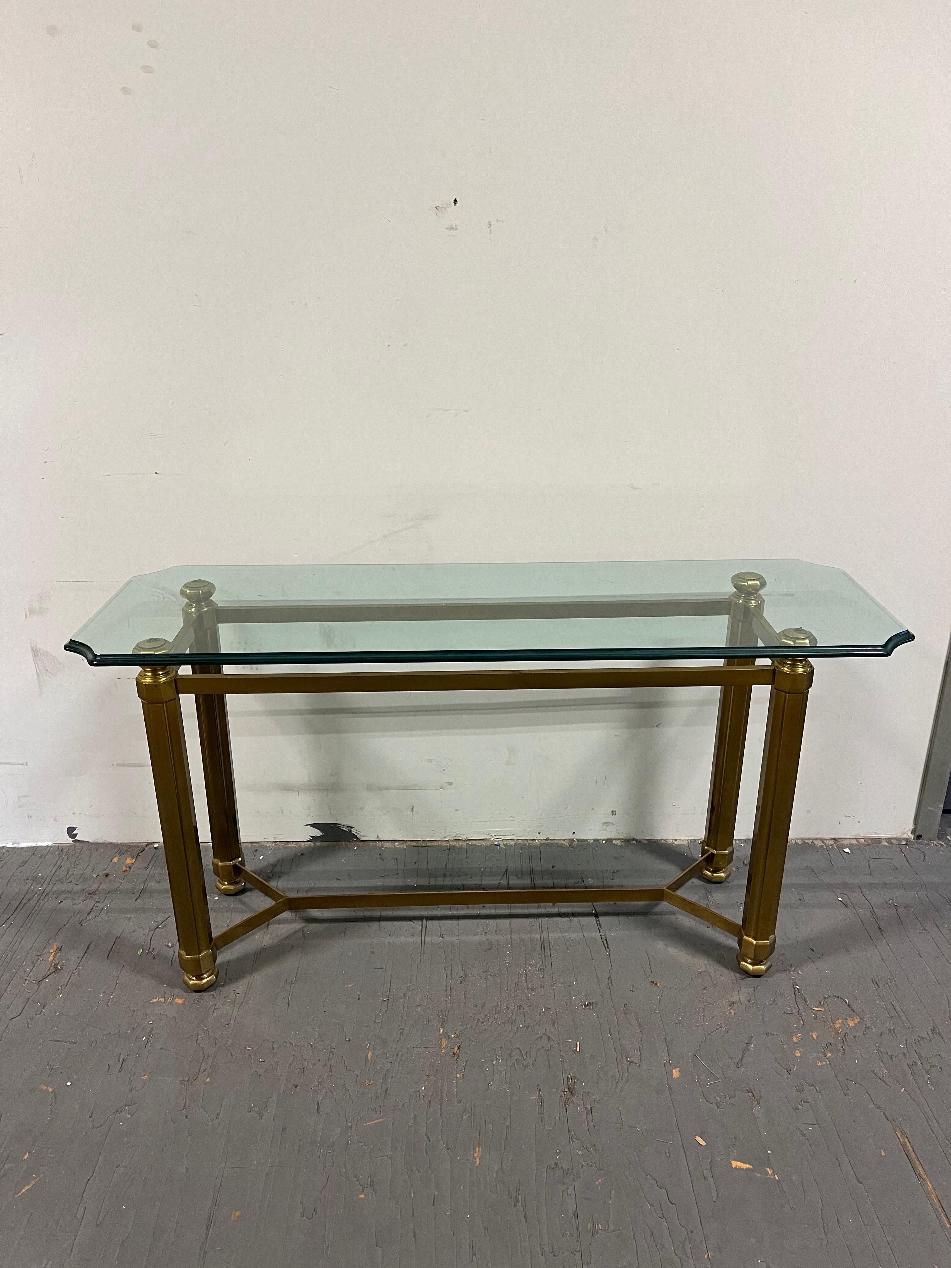 Mid Century Mastercraft Brass Console For Sale 2