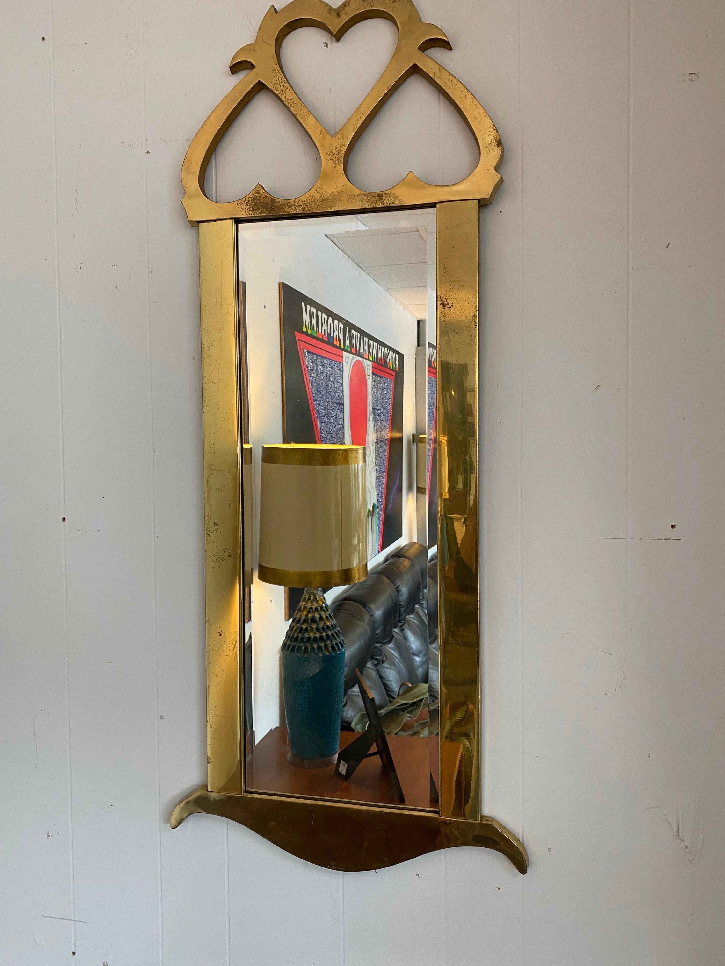 Mid-Century Mastercraft Brass Hanging Mirror In Good Condition In San Antonio, TX