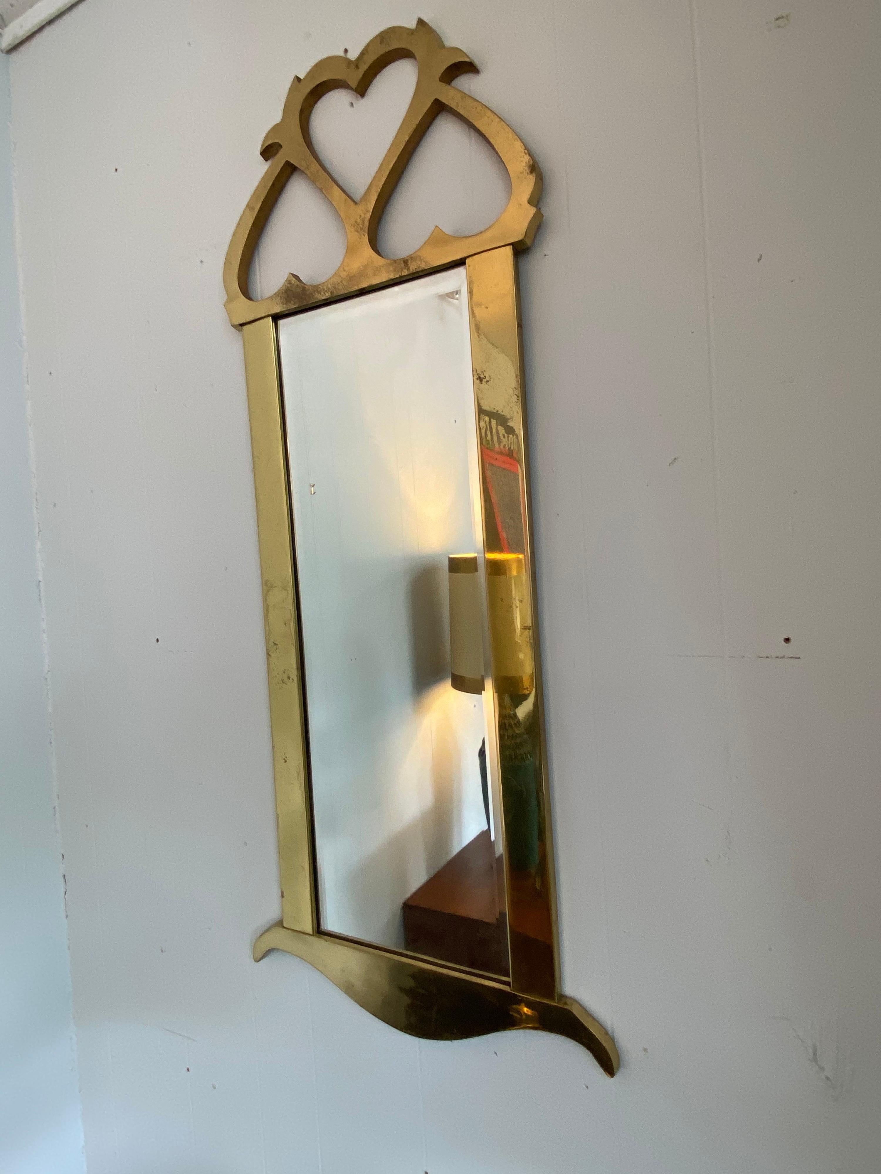 20th Century Mid-Century Mastercraft Brass Hanging Mirror