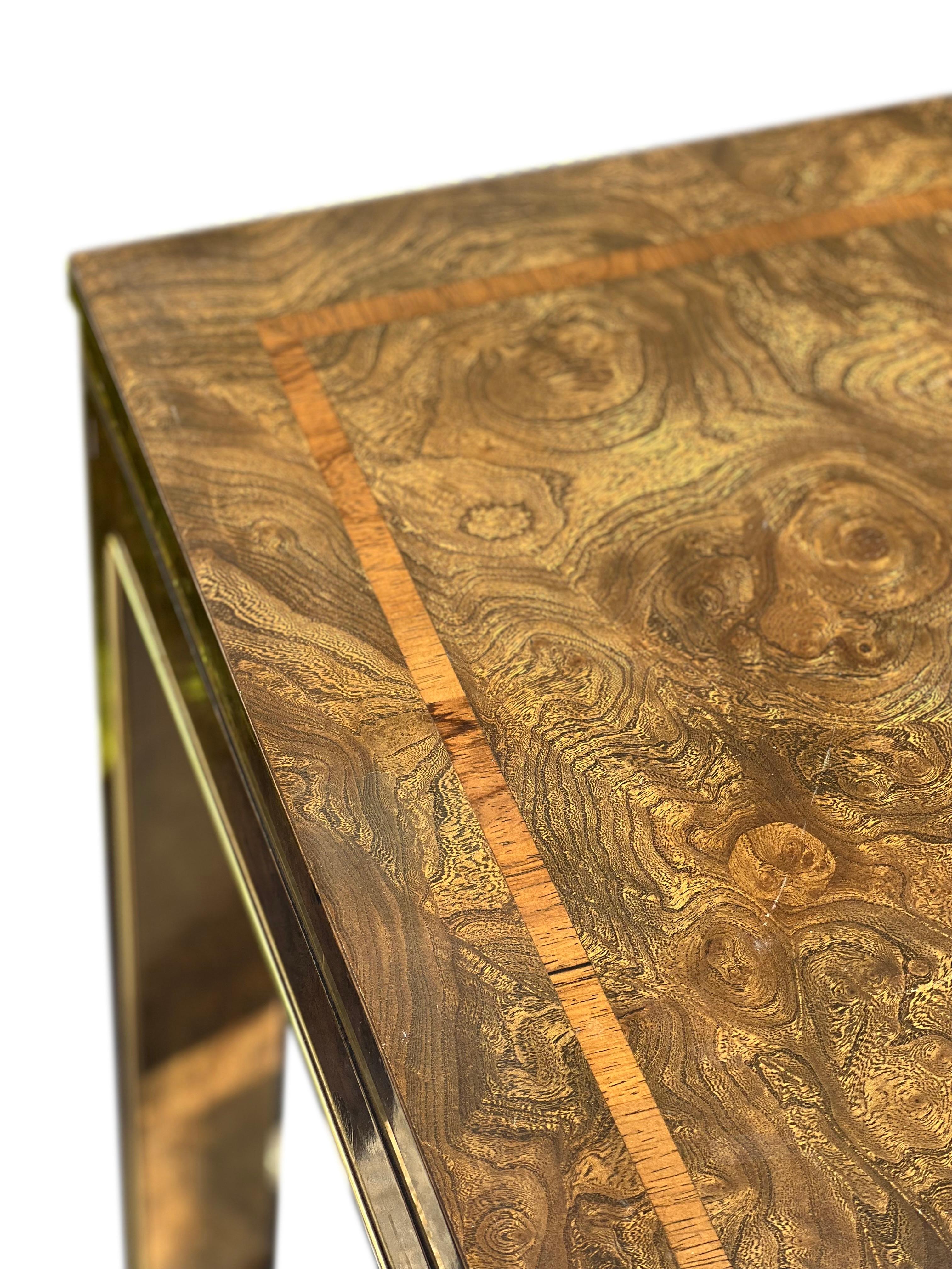 Mid-Century Mastercraft Burl Side Tables, Pair 4