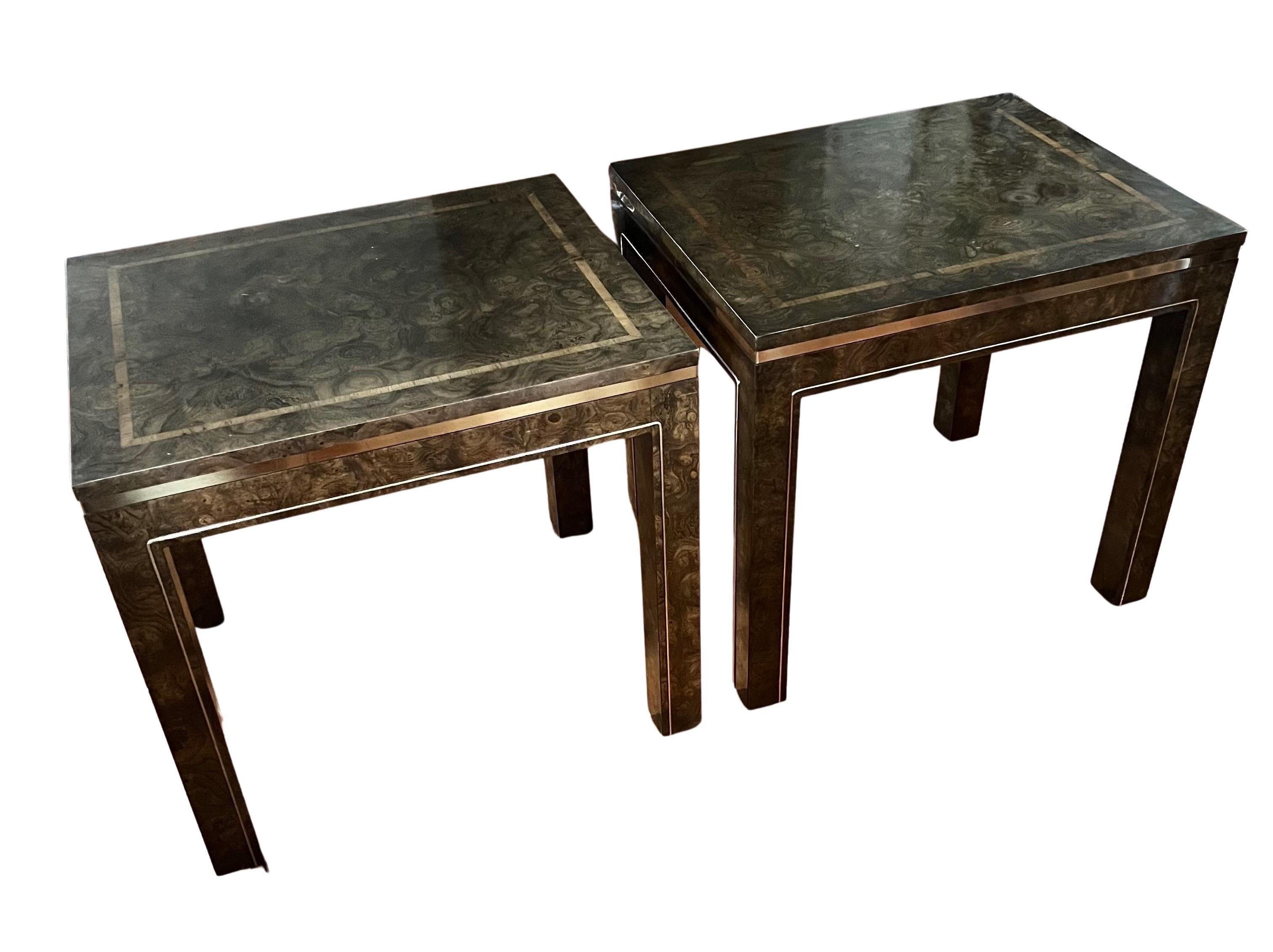 Mid-Century Mastercraft Burl Side Tables, Pair 8