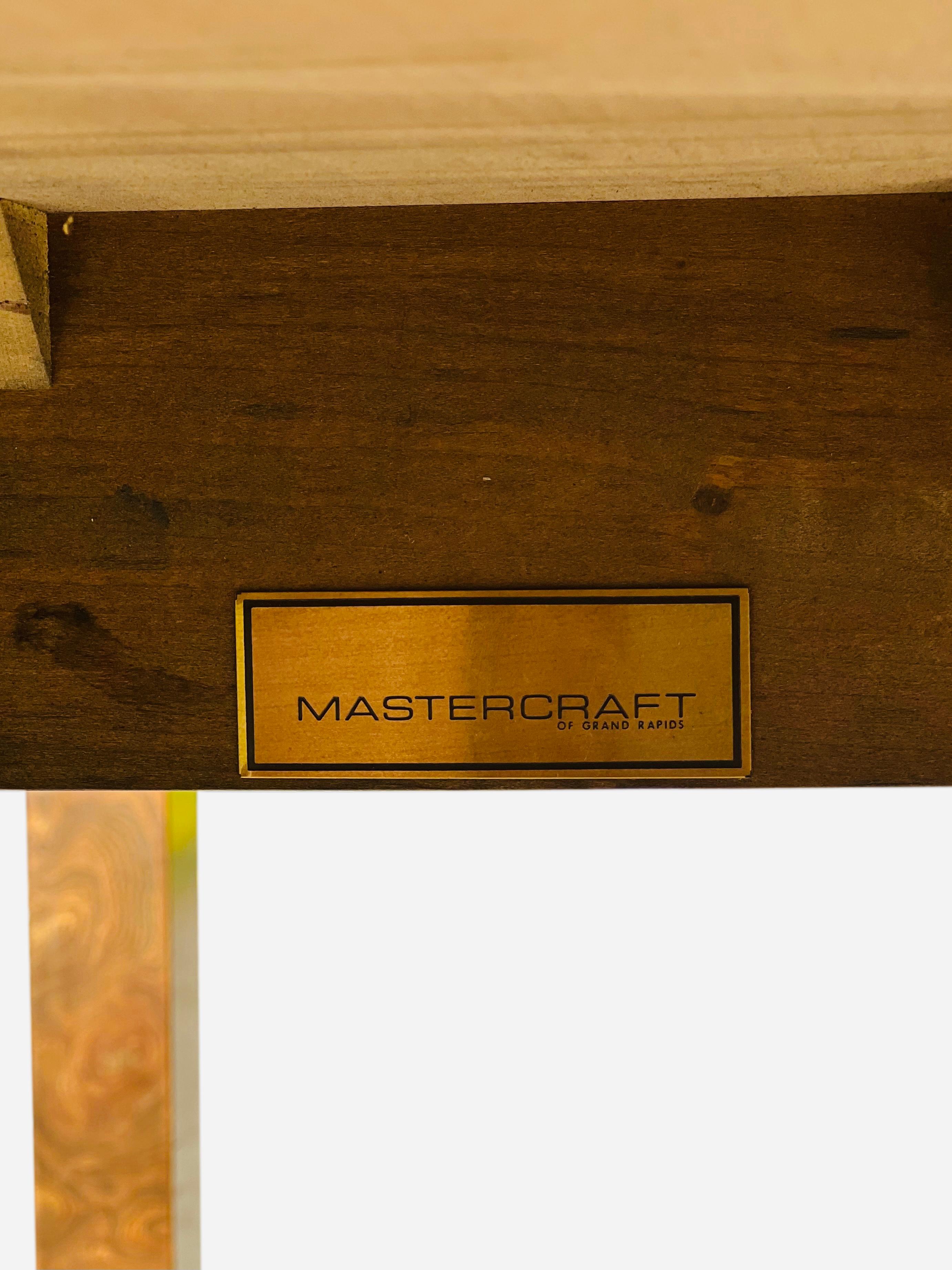 Mid-Century Mastercraft Burl Side Tables, Pair 12