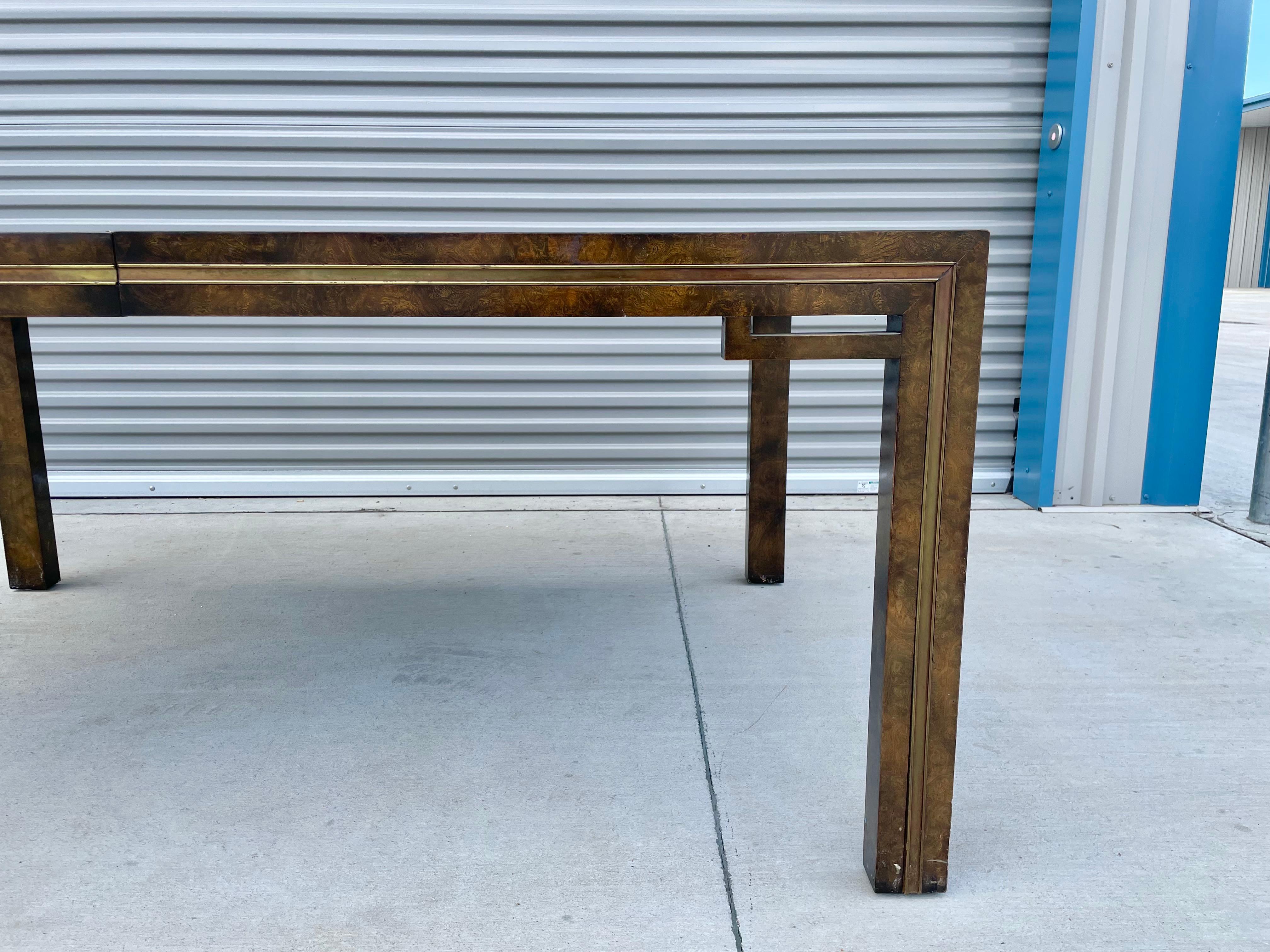 Midcentury Mastercraft Burlwood Dining Table Designed by William Doezema for Ma In Good Condition For Sale In North Hollywood, CA