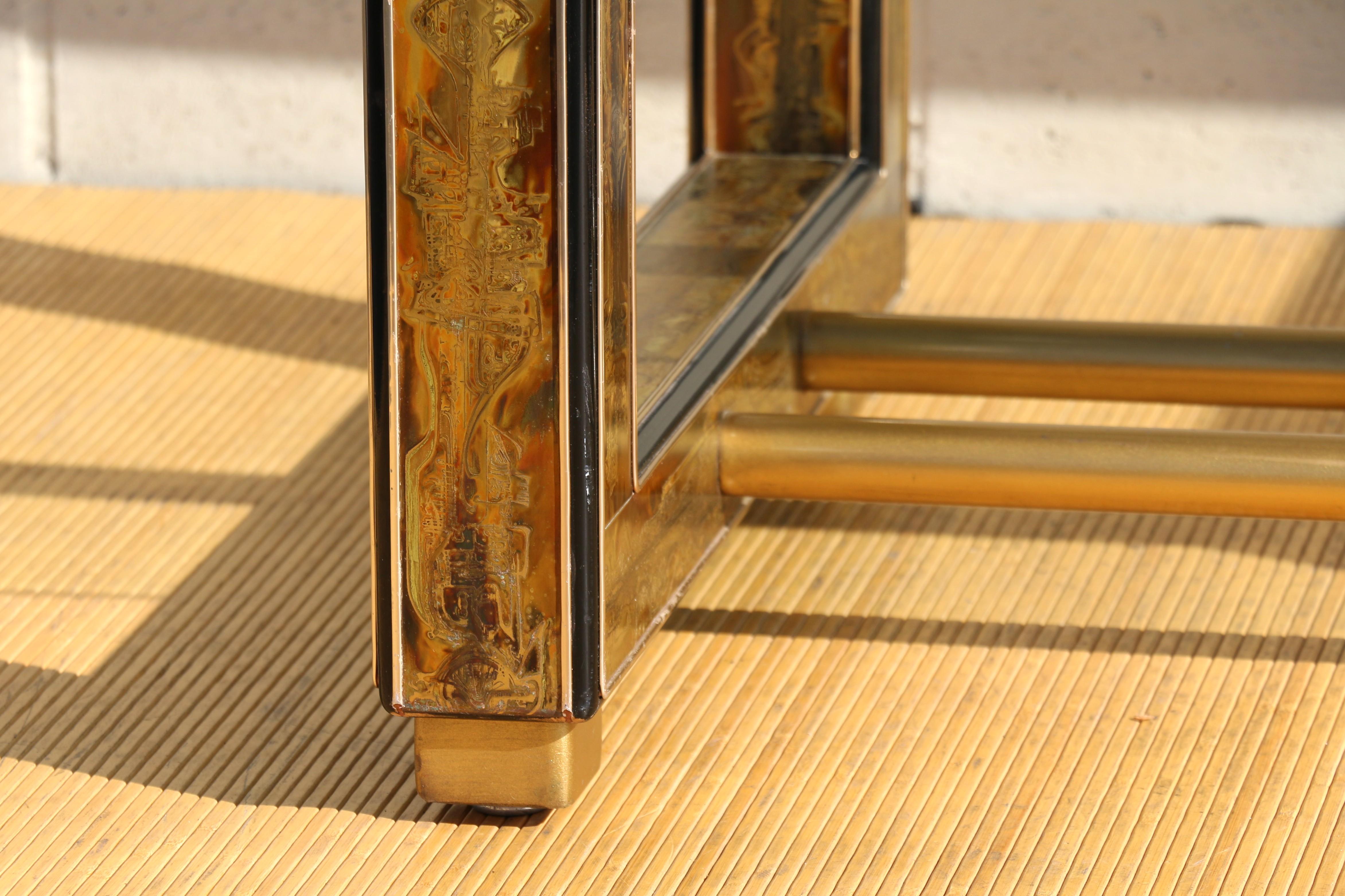 Table de salle à manger en laiton Mastercrafters by Bernhard Rohne, années 1970 en vente 4