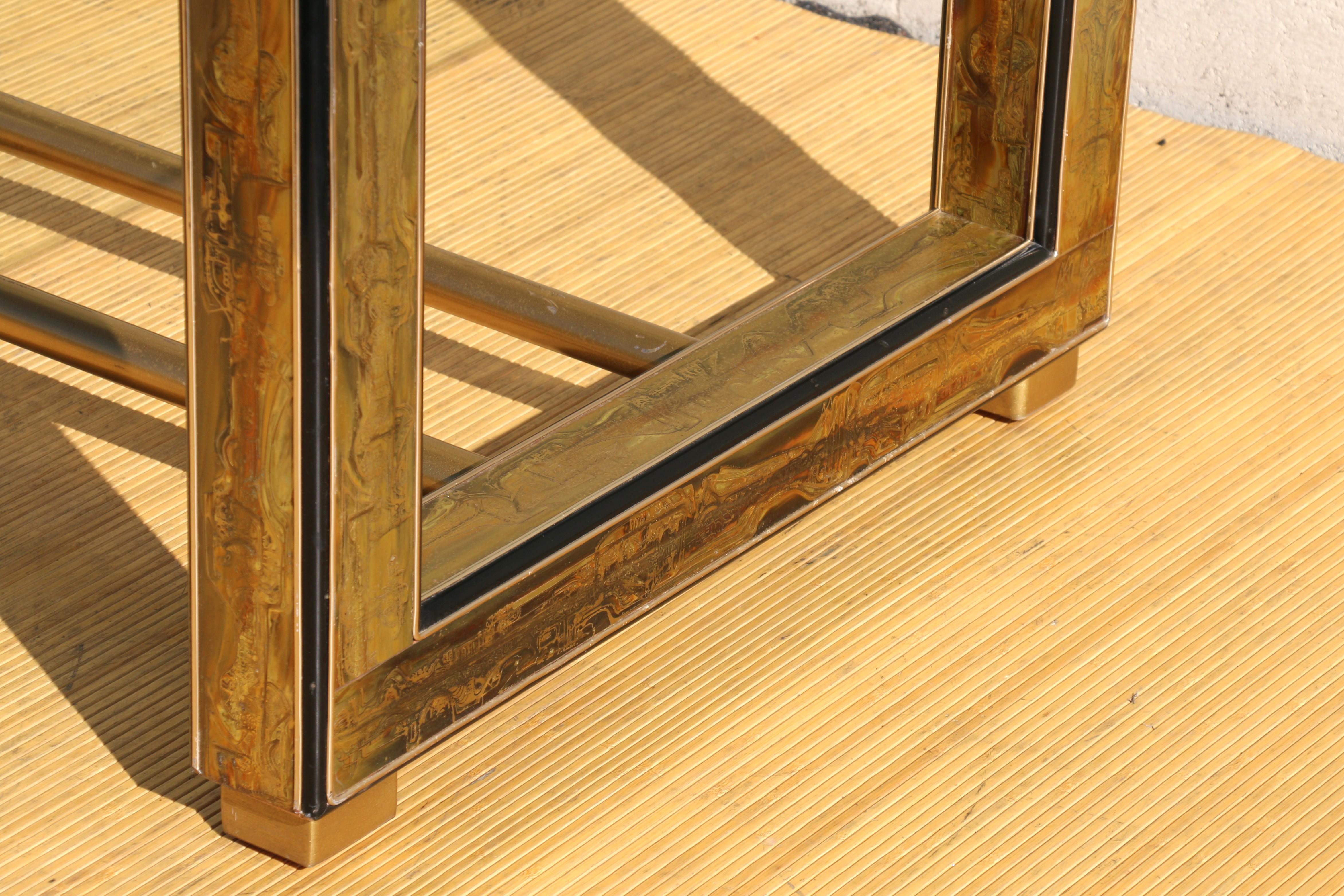Table de salle à manger en laiton Mastercrafters by Bernhard Rohne, années 1970 en vente 5
