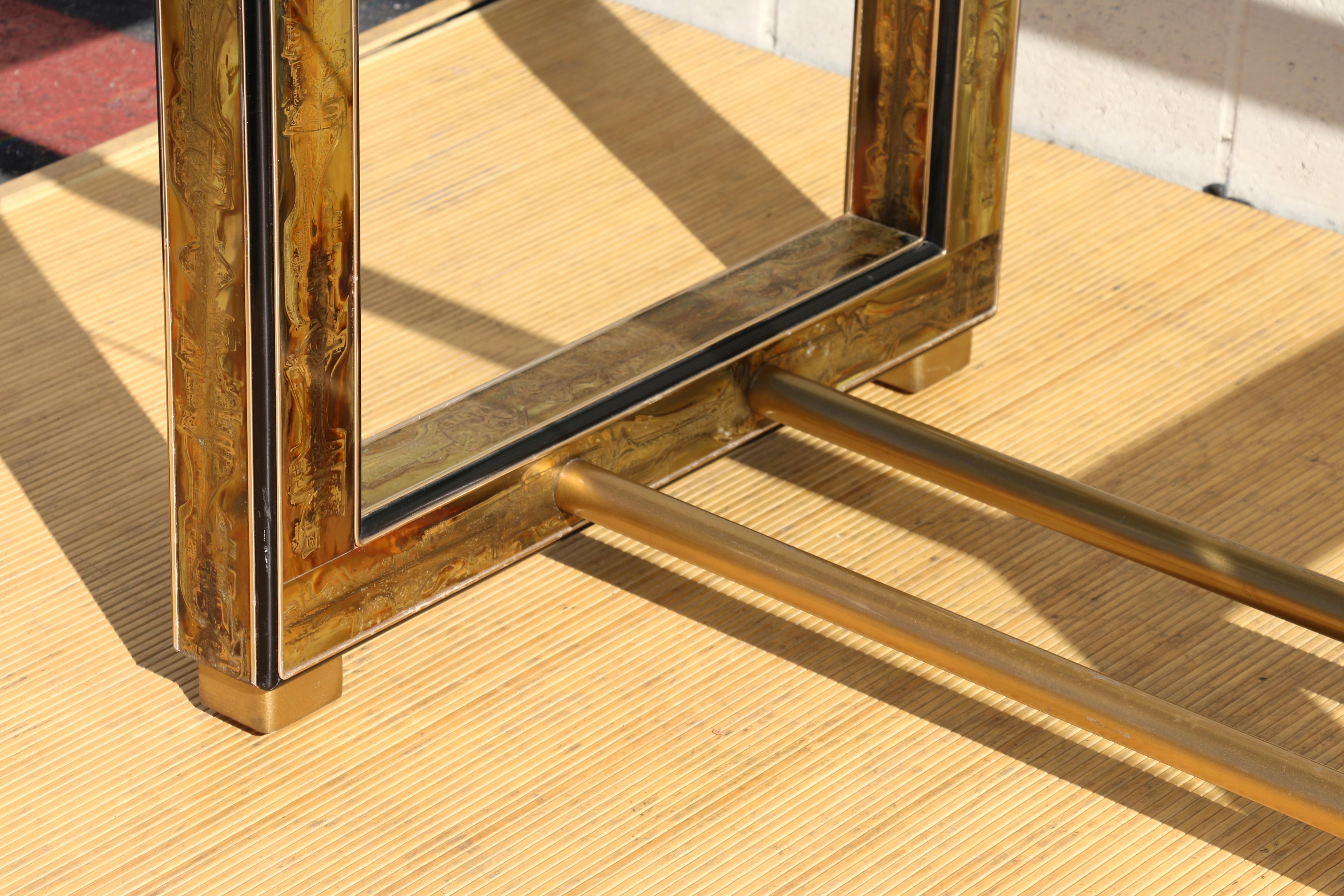 Table de salle à manger en laiton Mastercrafters by Bernhard Rohne, années 1970 en vente 6
