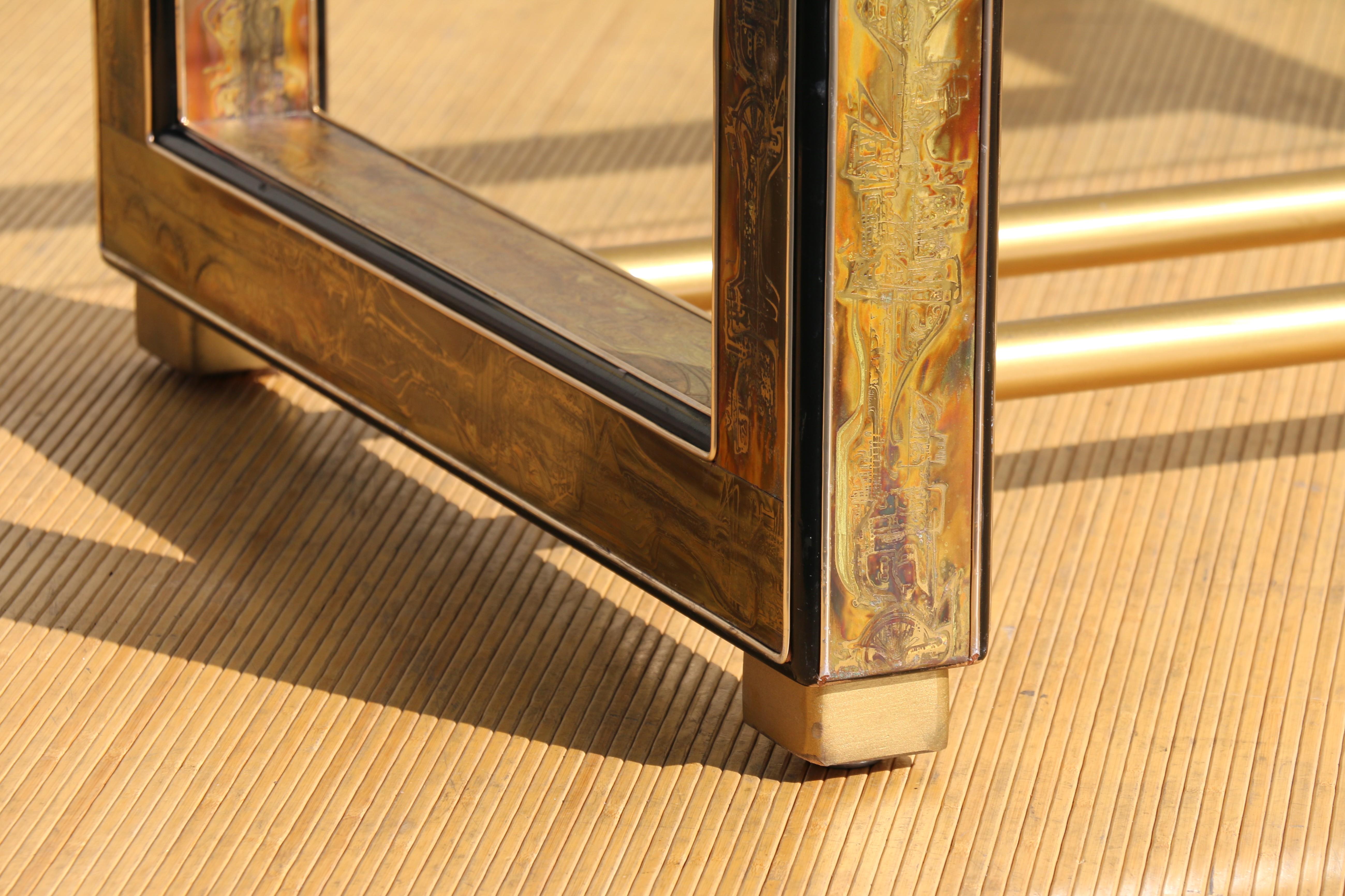 Table de salle à manger en laiton Mastercrafters by Bernhard Rohne, années 1970 en vente 7