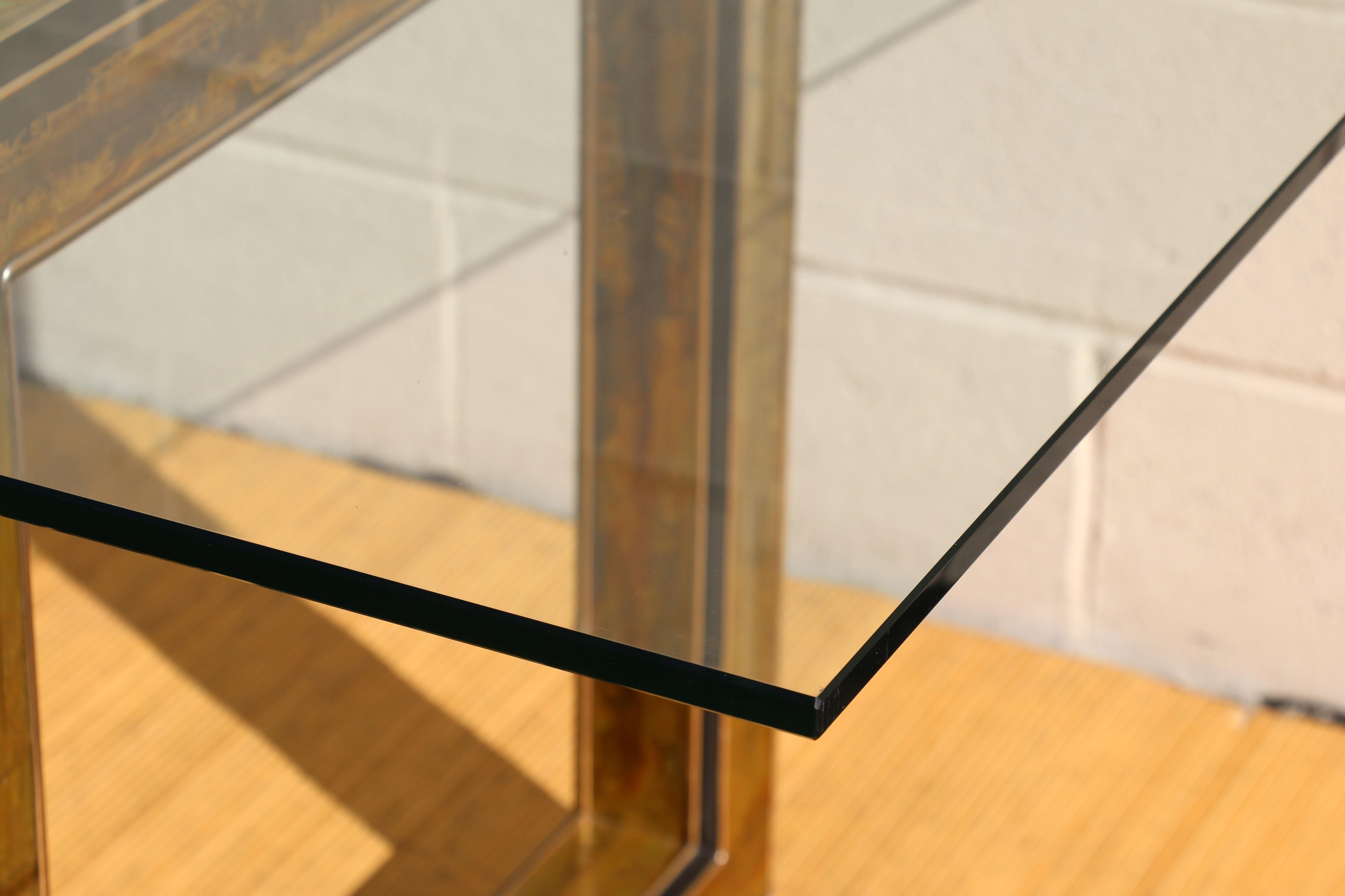 Table de salle à manger en laiton Mastercrafters by Bernhard Rohne, années 1970 en vente 11