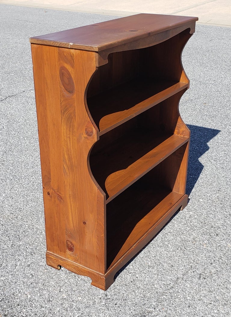 MidCentury Mastercraft Pine TwoShelf Low Bookcase For Sale at 1stDibs