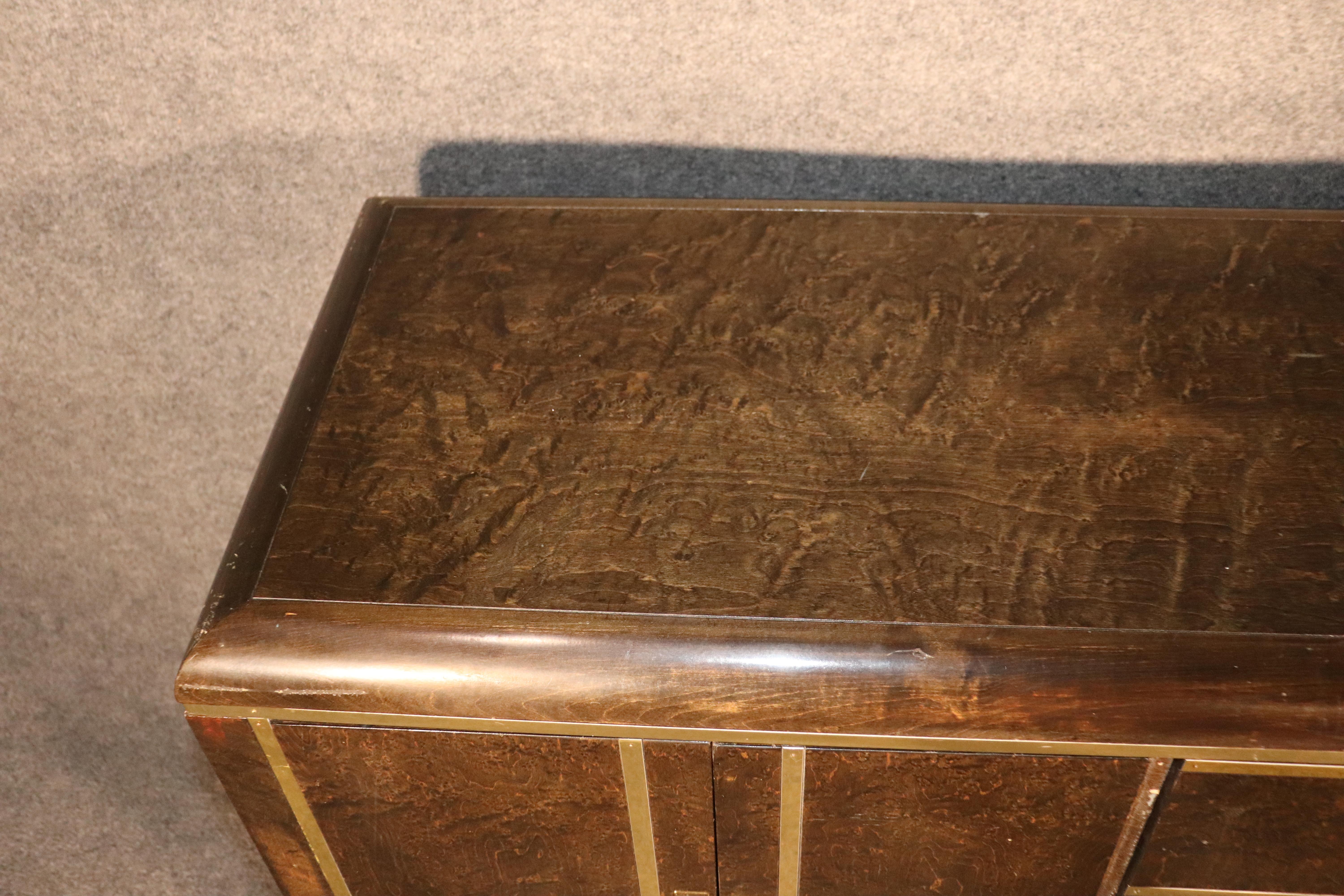 Brass Mid-Century Mastercraft Style Dresser For Sale