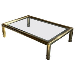 Mid-Century Mastercraft XL Rectangular Brass Coffee Table