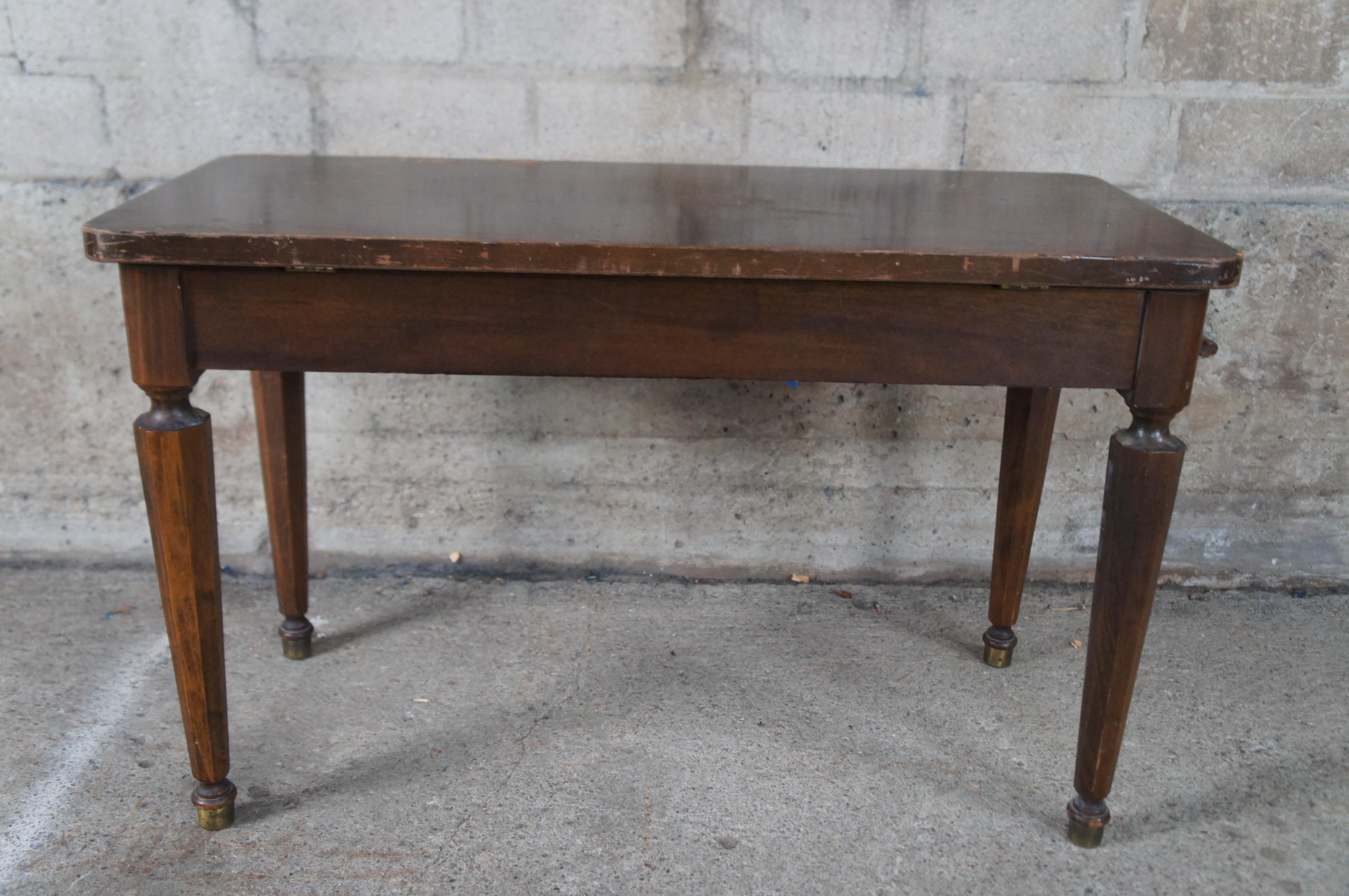 Medio Siglo Matchbook Nogal Tonkbench Chicago Foyer Piano Banco Asiento C/ Almacenamiento en venta 7