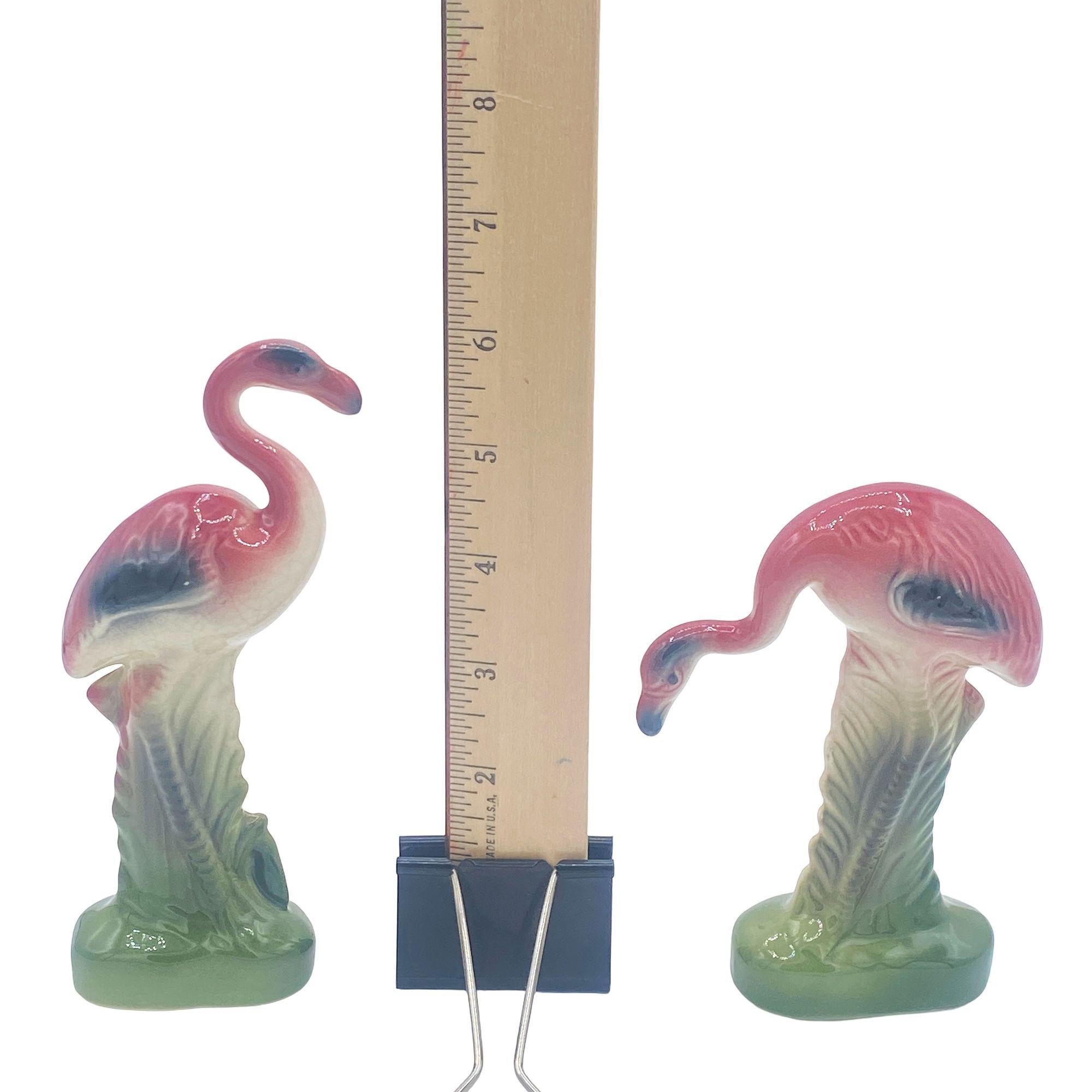 Mid-century Matching Miniature Pink Flamingo Ceramic Tabletop Figure Statues For Sale 7