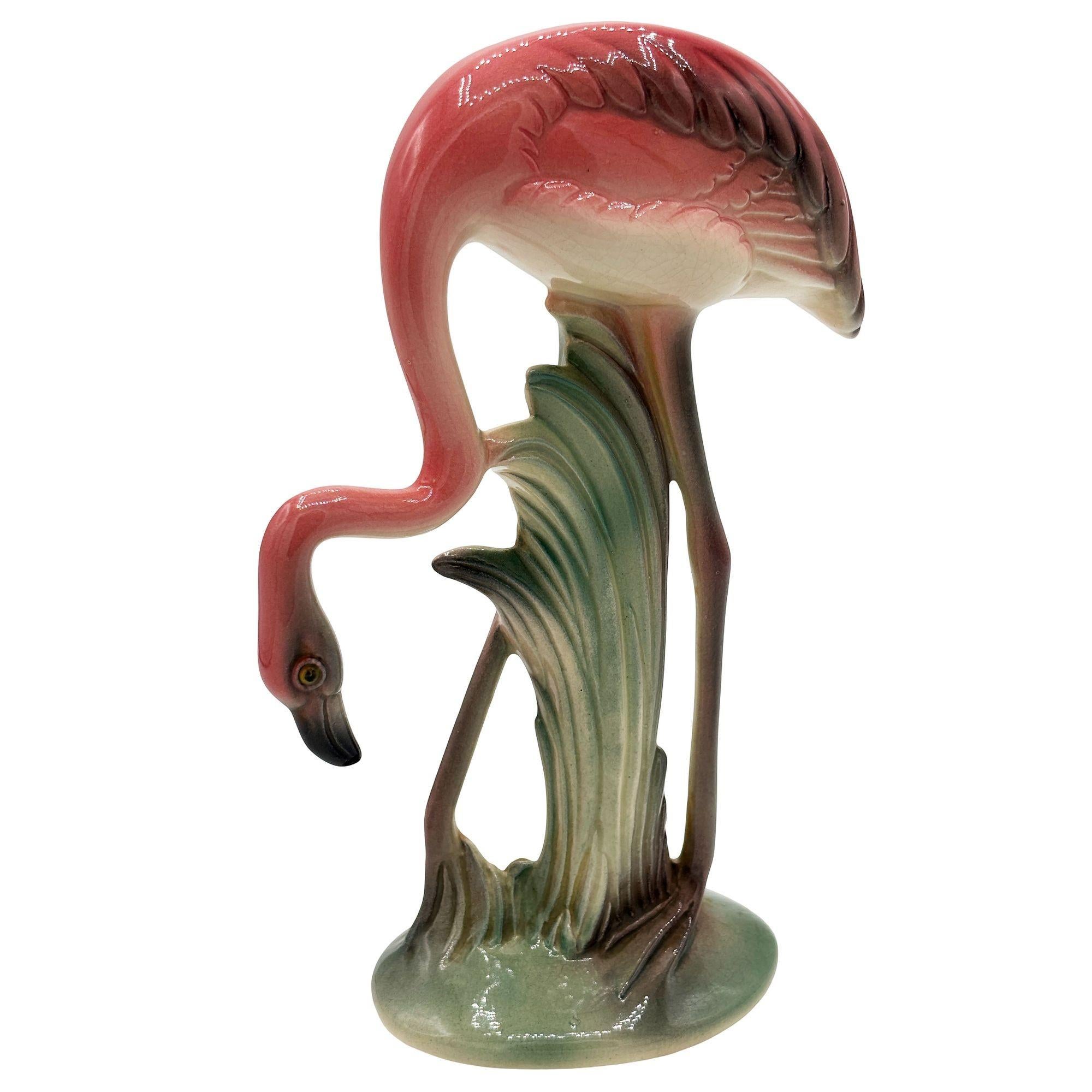 Milieu du XXe siècle Set de vases de table assortis en céramique Pink Flamingo Mid-century By Brad Kealer en vente