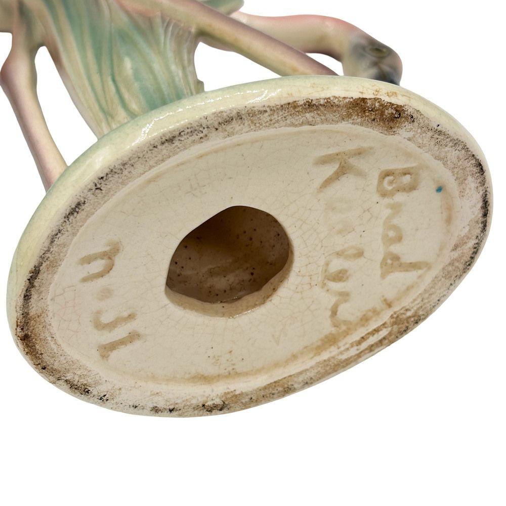 Mid-century Matching Pink Flamingo Ceramic Tabletop Vase Set By Brad Keeler For Sale 1
