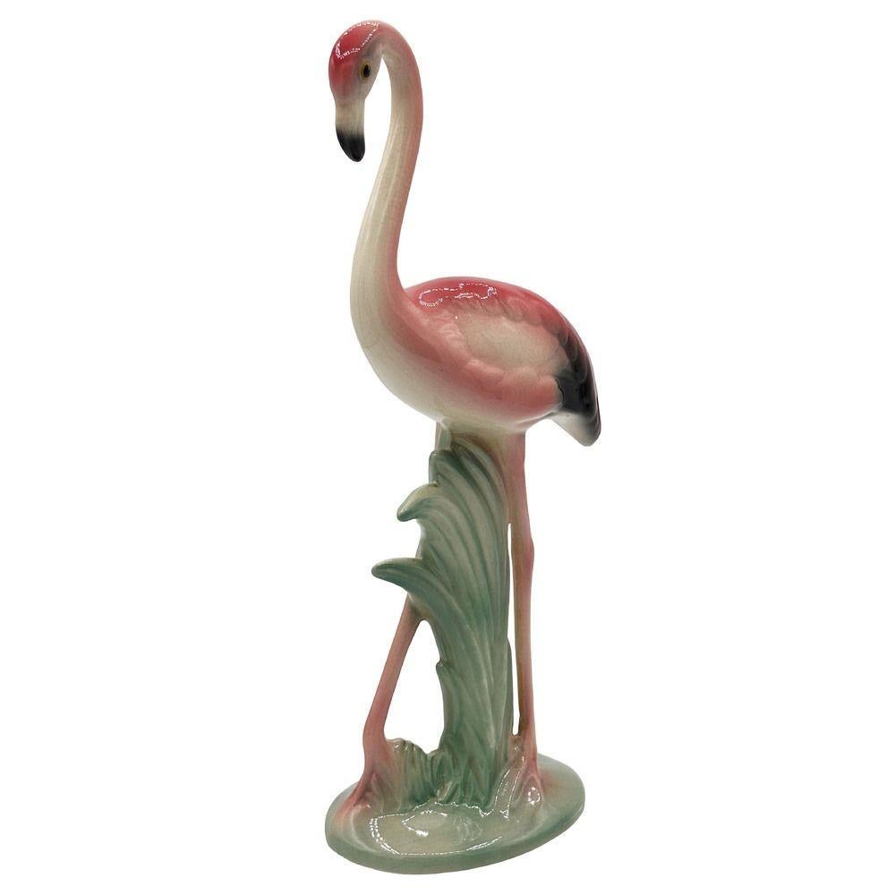 Mid-century Matching Pink Flamingo Ceramic Tabletop Vase Set By Brad Keeler For Sale 2