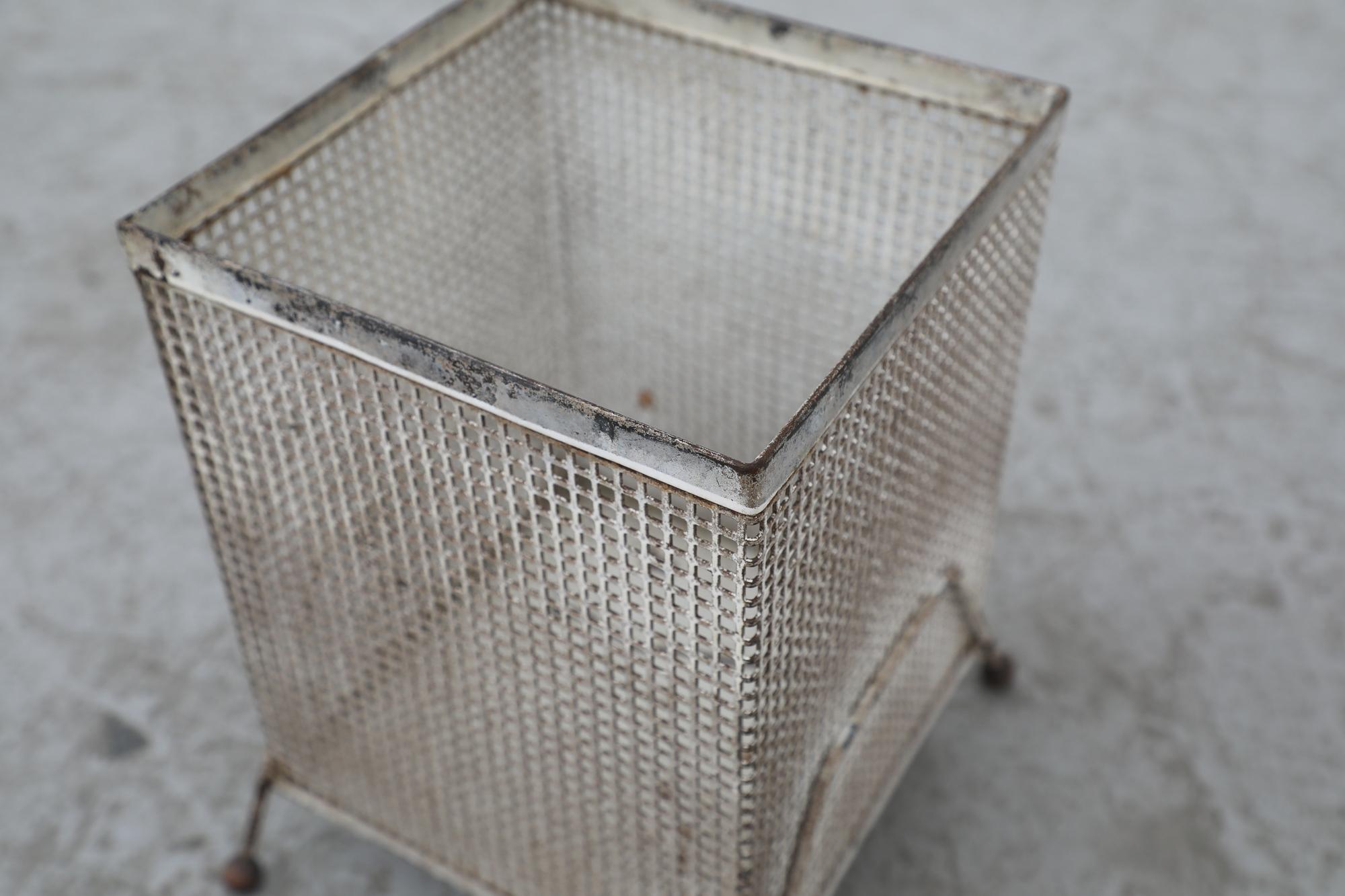 Mid-Century Mategot (attr) Perforated Metal Basket 5