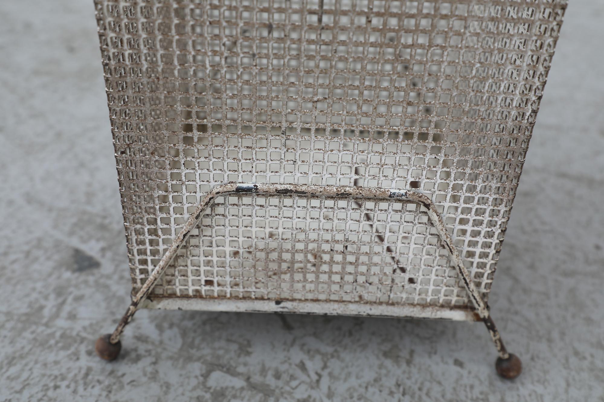 Mid-Century Mategot (attr) Perforated Metal Basket 6