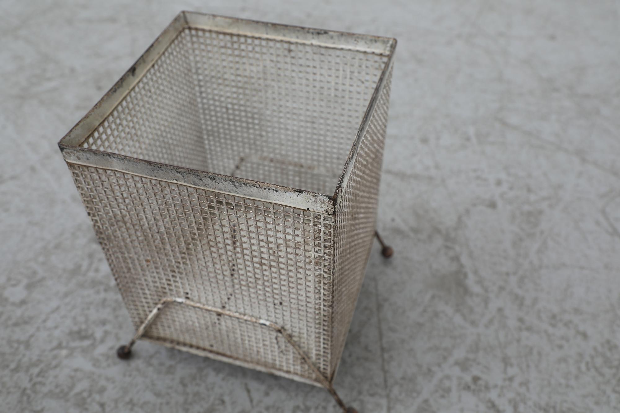 Mid-20th Century Mid-Century Mategot (attr) Perforated Metal Basket