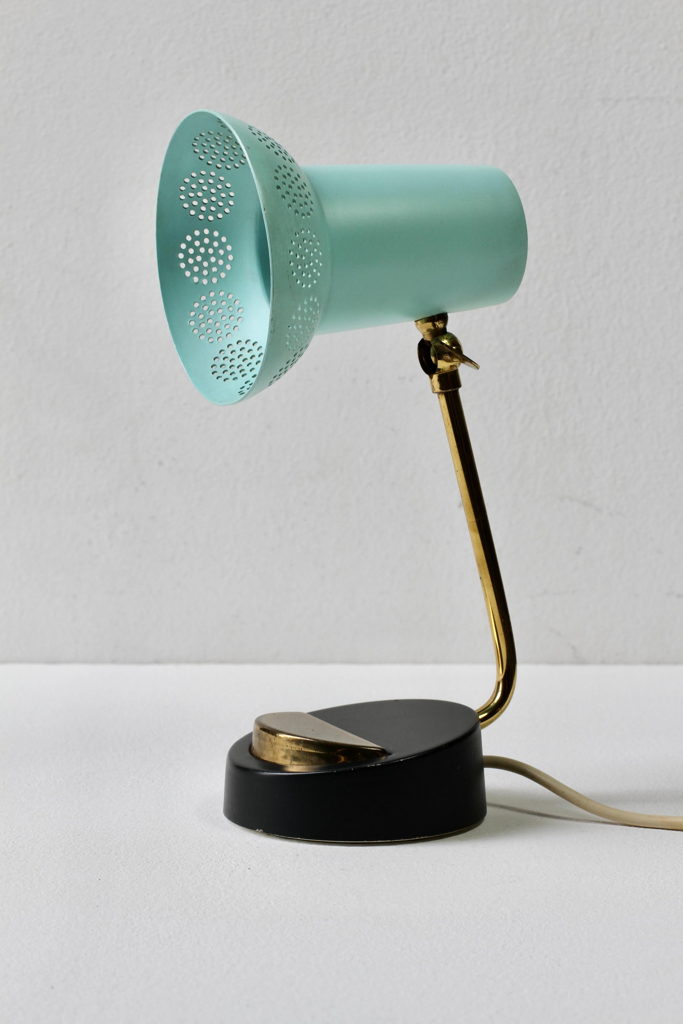 Mid-Century Matégot Style 1950s Perforated Metal Shade Table Lamp or Desk Light 3