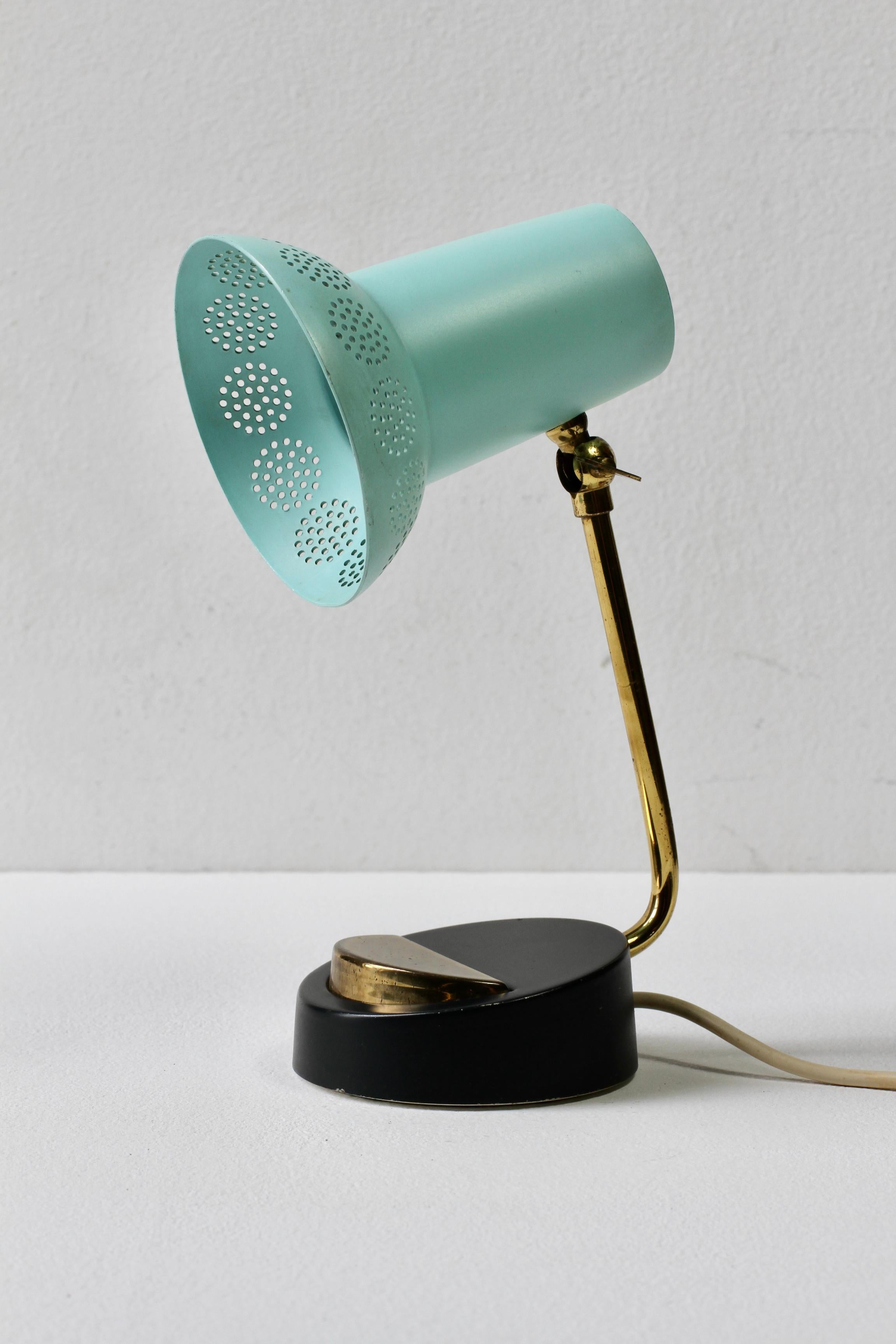 Mid-Century Matégot Style 1950s Perforated Metal Shade Table Lamp or Desk Light 4