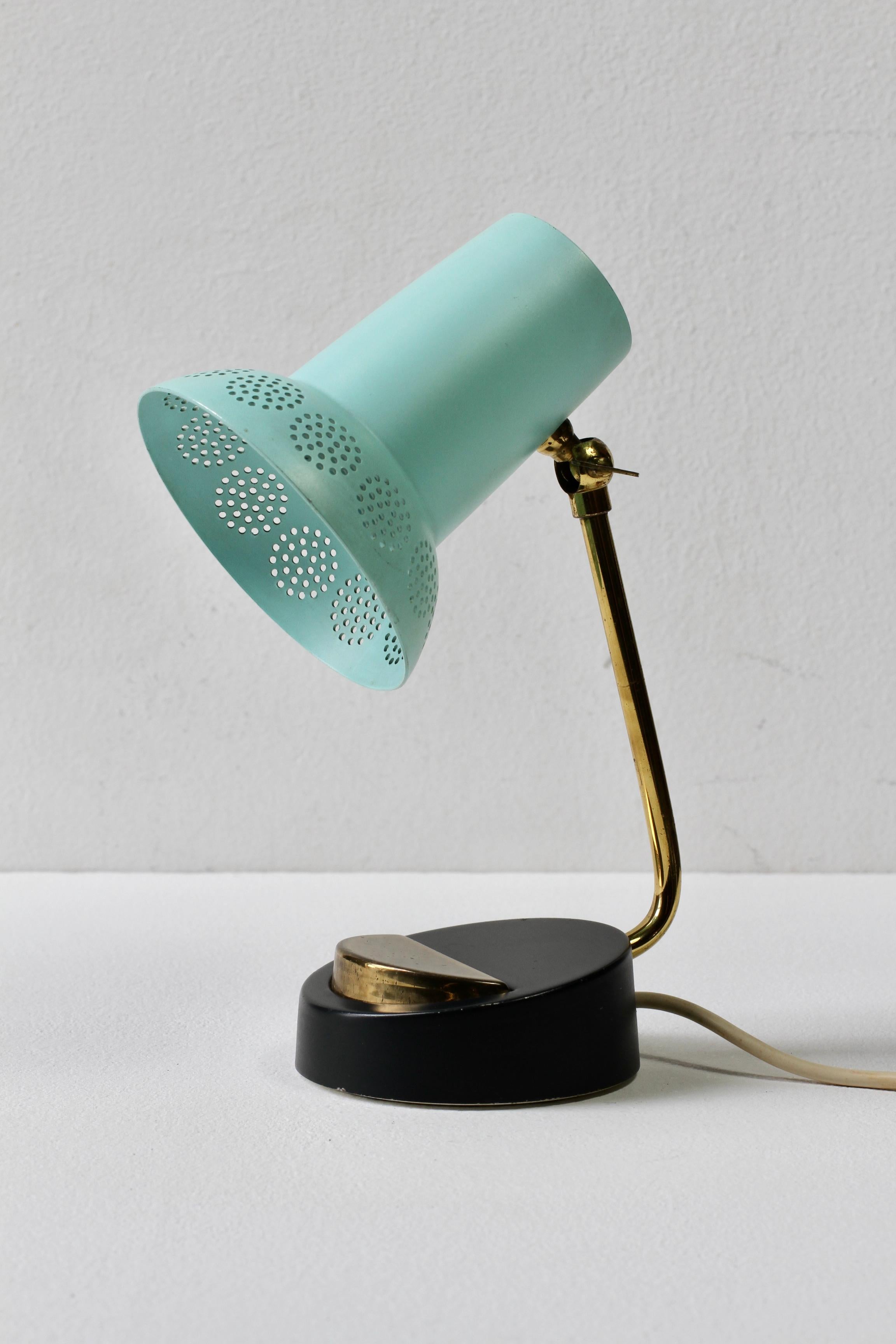 Mid-Century Matégot Style 1950s Perforated Metal Shade Table Lamp or Desk Light 5