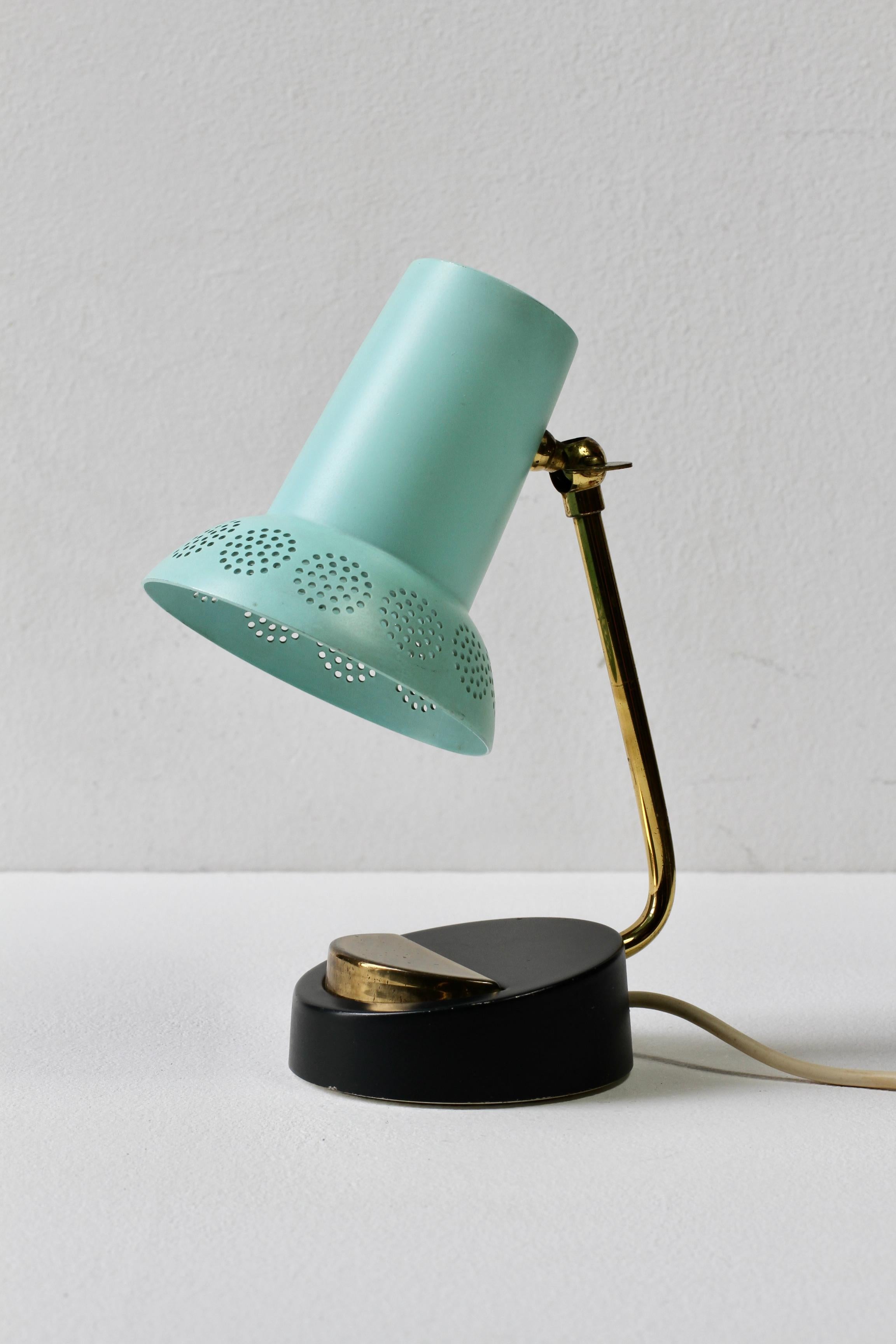 Mid-Century Matégot Style 1950s Perforated Metal Shade Table Lamp or Desk Light 6