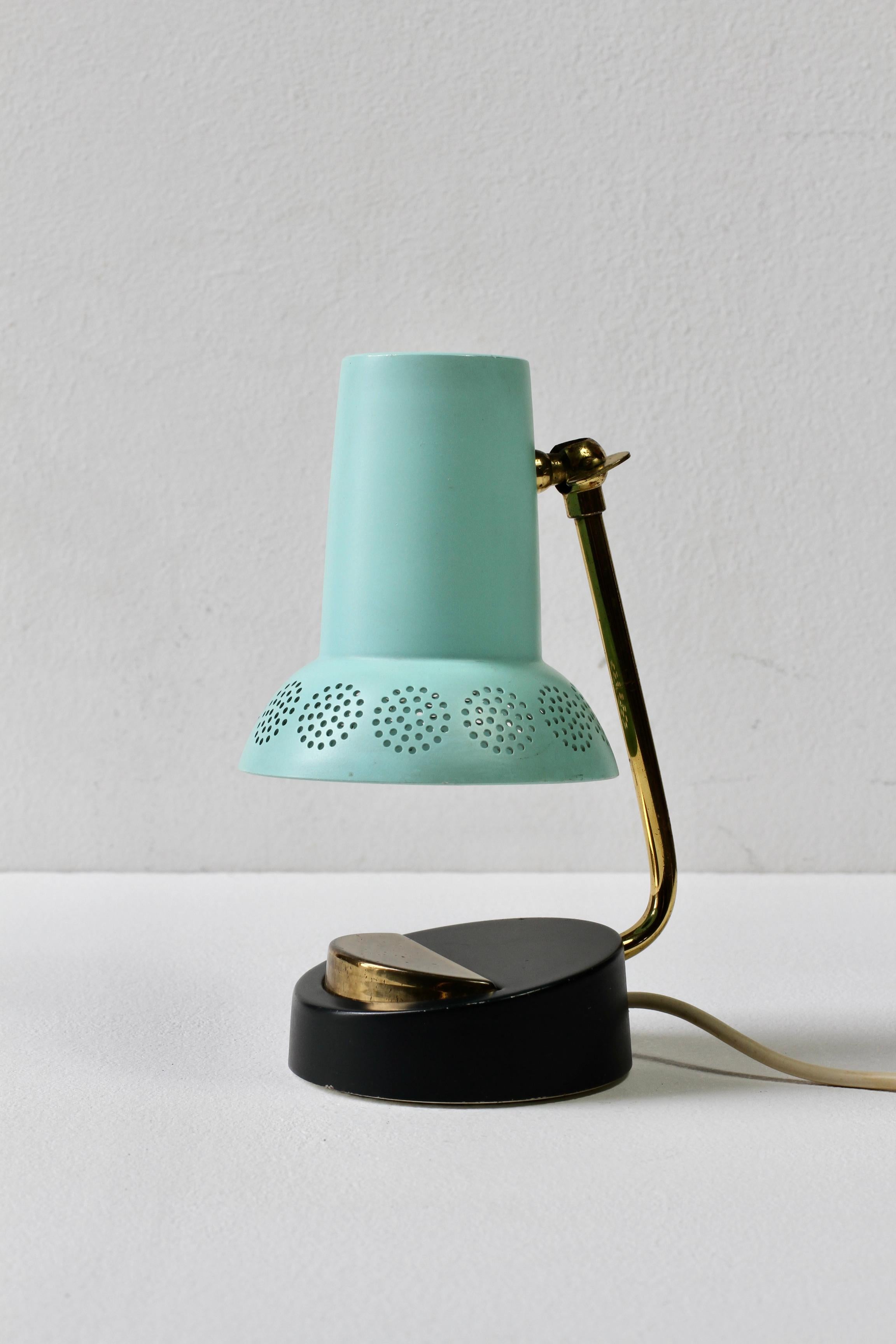 Mid-Century Matégot Style 1950s Perforated Metal Shade Table Lamp or Desk Light 7