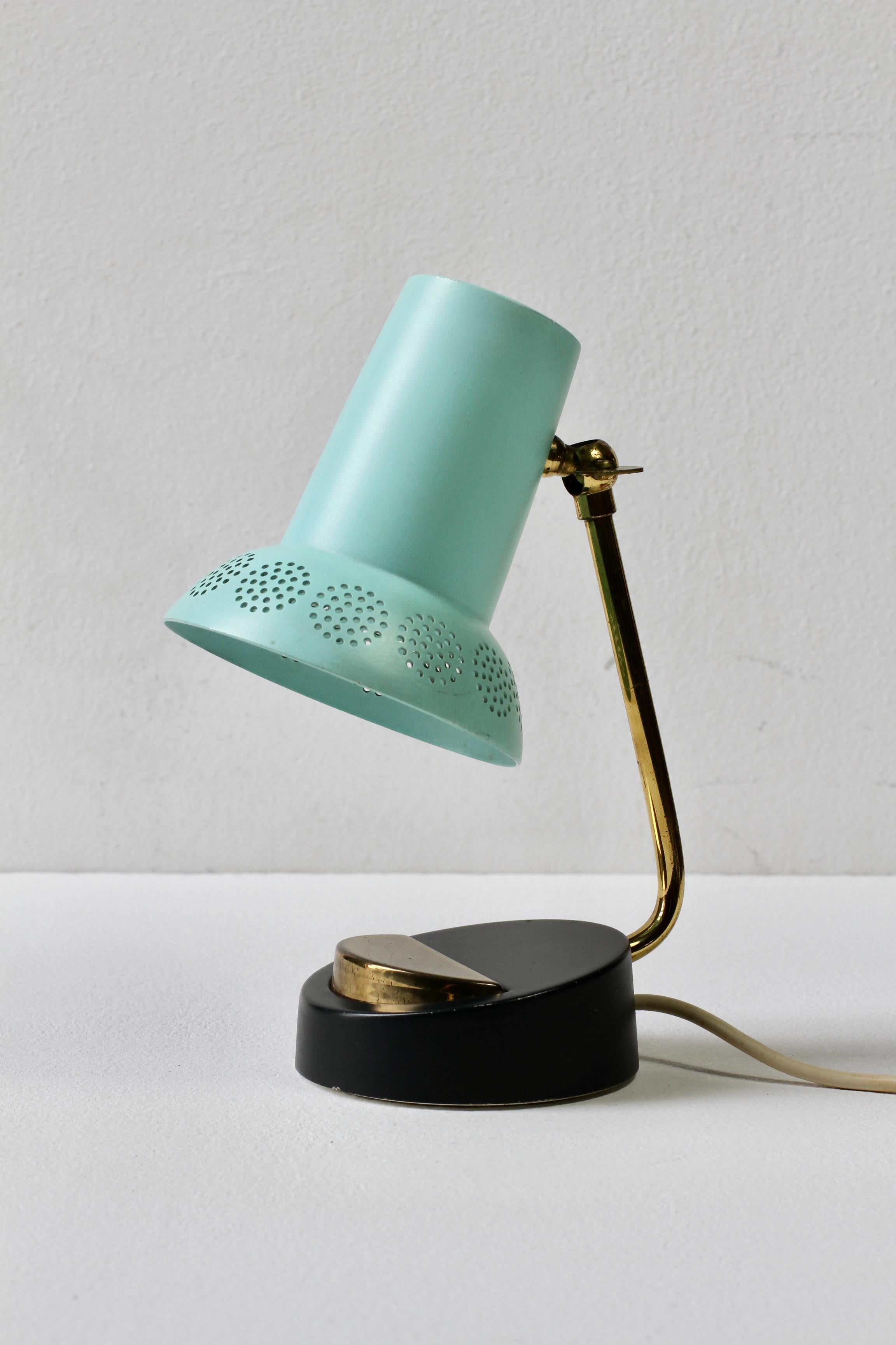 Mid-Century Matégot Style 1950s Perforated Metal Shade Table Lamp or Desk Light 8
