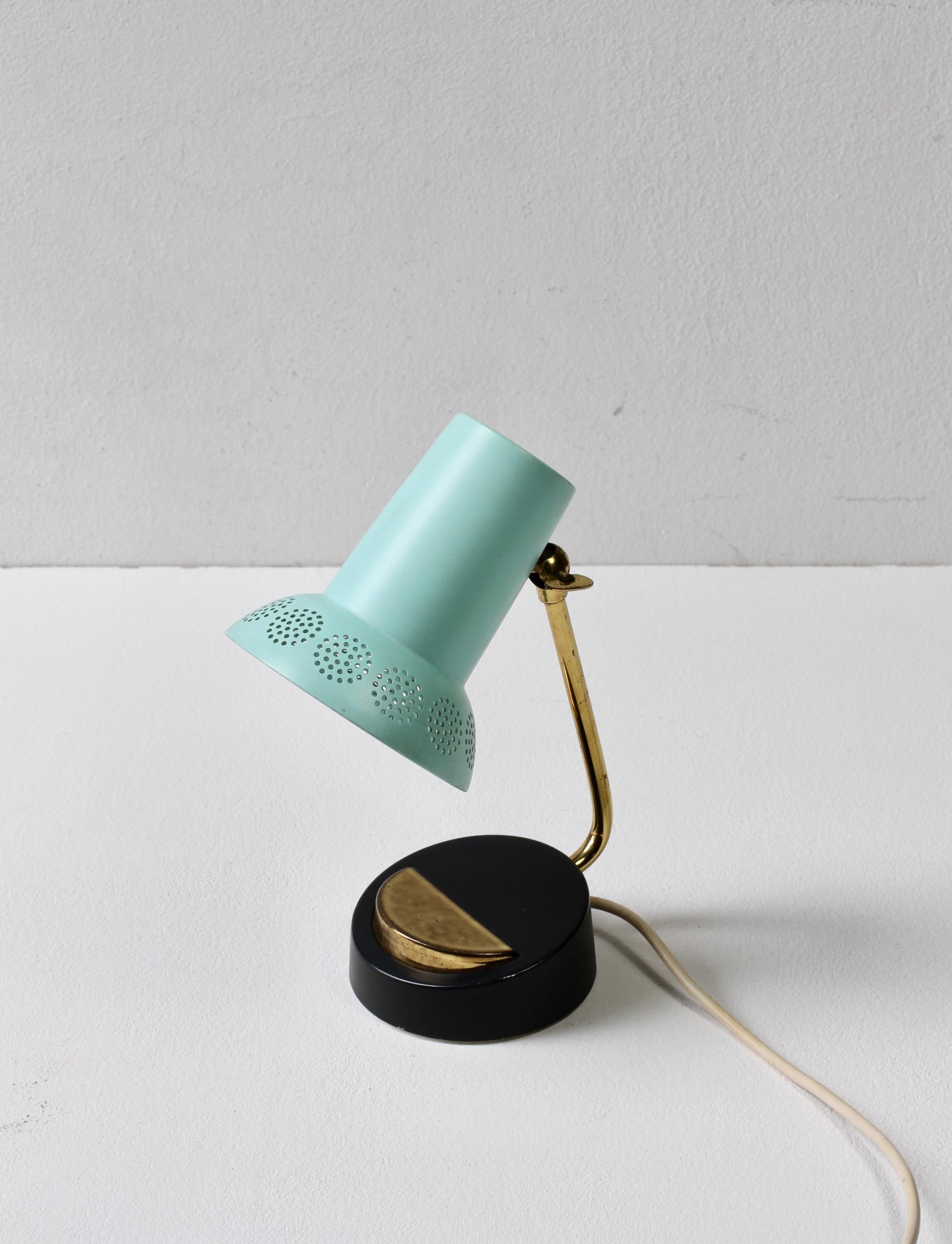Mid-Century Matégot Style 1950s Perforated Metal Shade Table Lamp or Desk Light 9