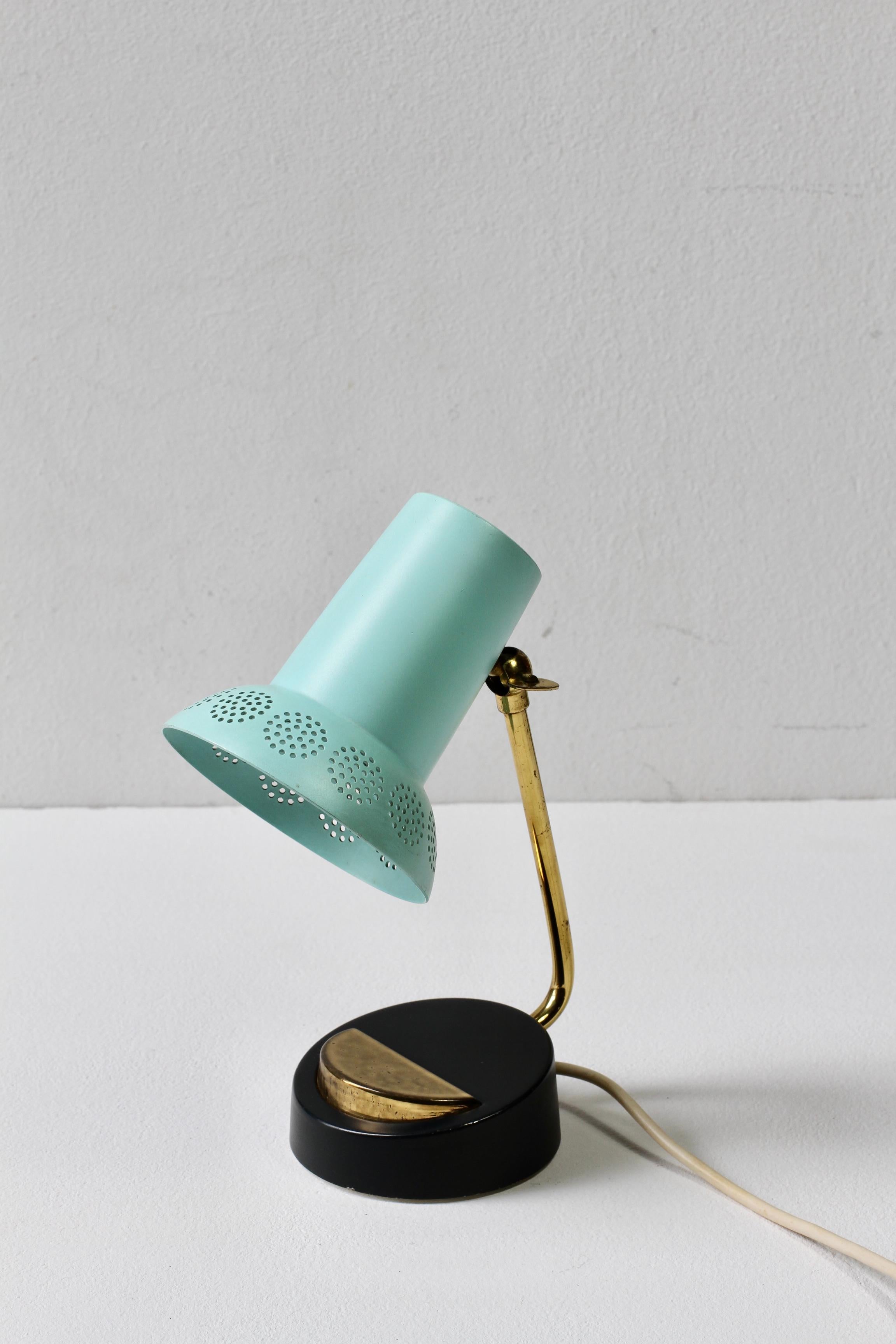 Mid-Century Matégot Style 1950s Perforated Metal Shade Table Lamp or Desk Light 10