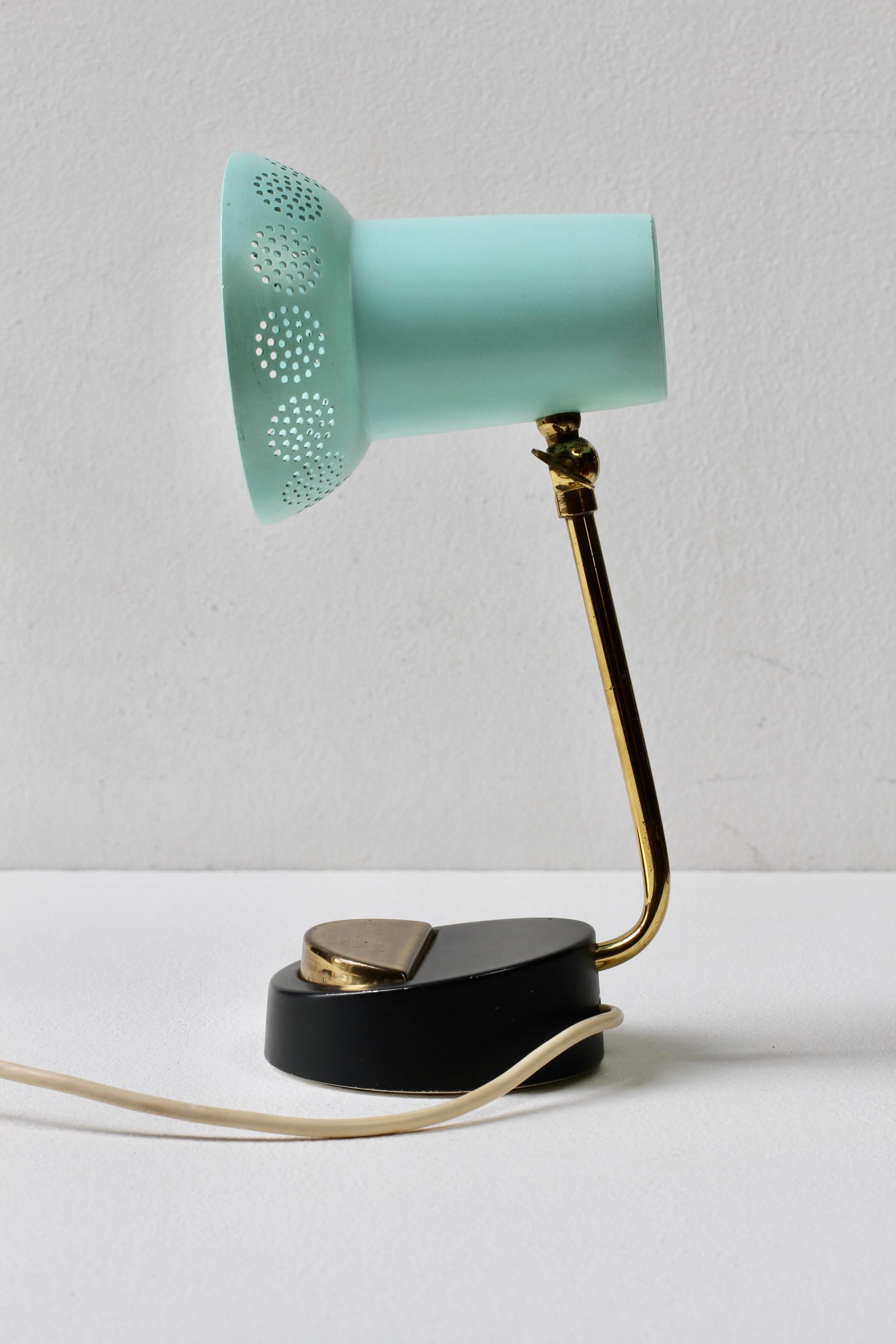 Mid-Century Modern Mid-Century Matégot Style 1950s Perforated Metal Shade Table Lamp or Desk Light