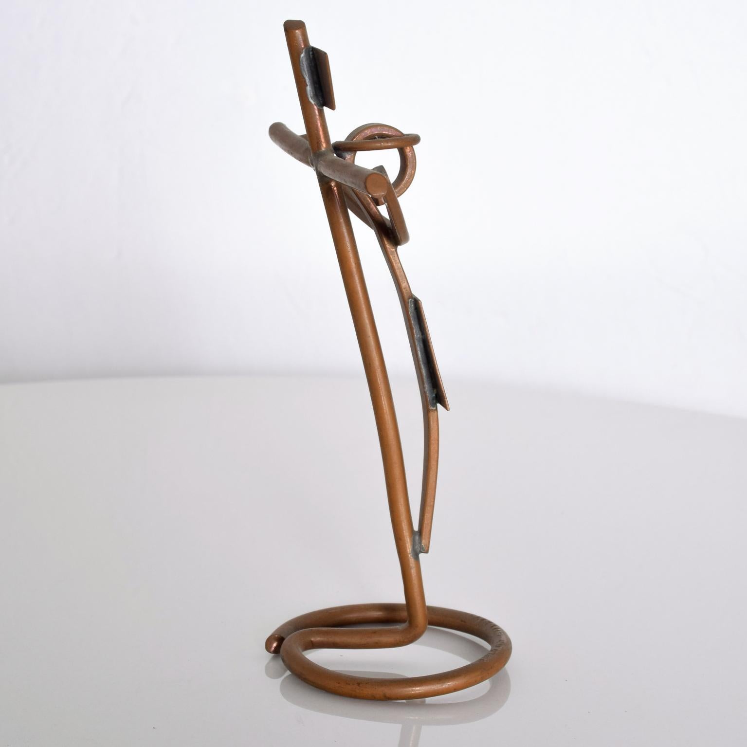Midcentury Mathias Goertiz Cross Sculpture, Copper Silver 4
