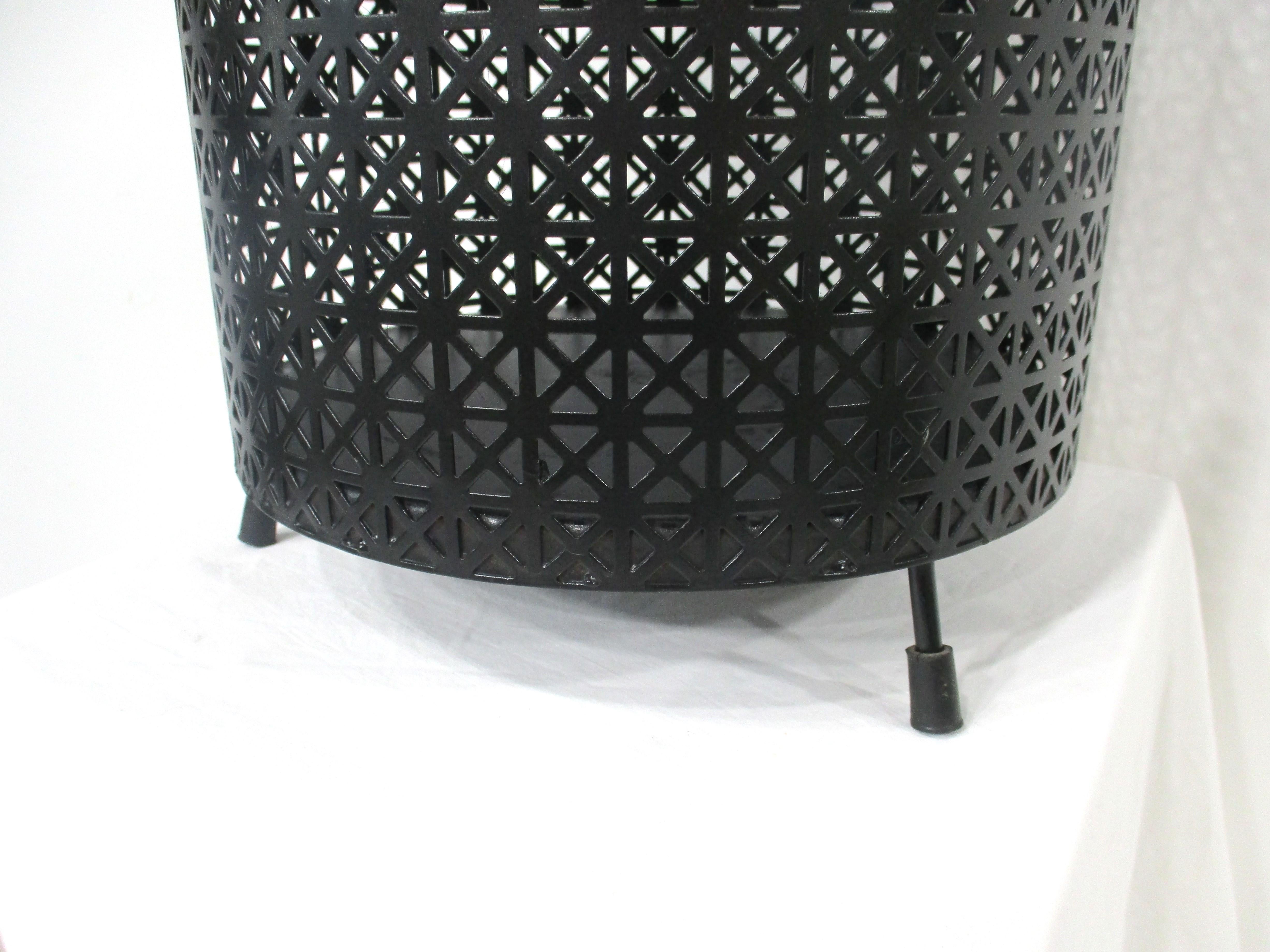 Unknown Mid Century Mathieu Mategot styled Metal Trash Basket  For Sale