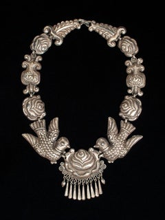 Mid-Century Matl Silver Necklace by Ricardo Salas, Mexico City