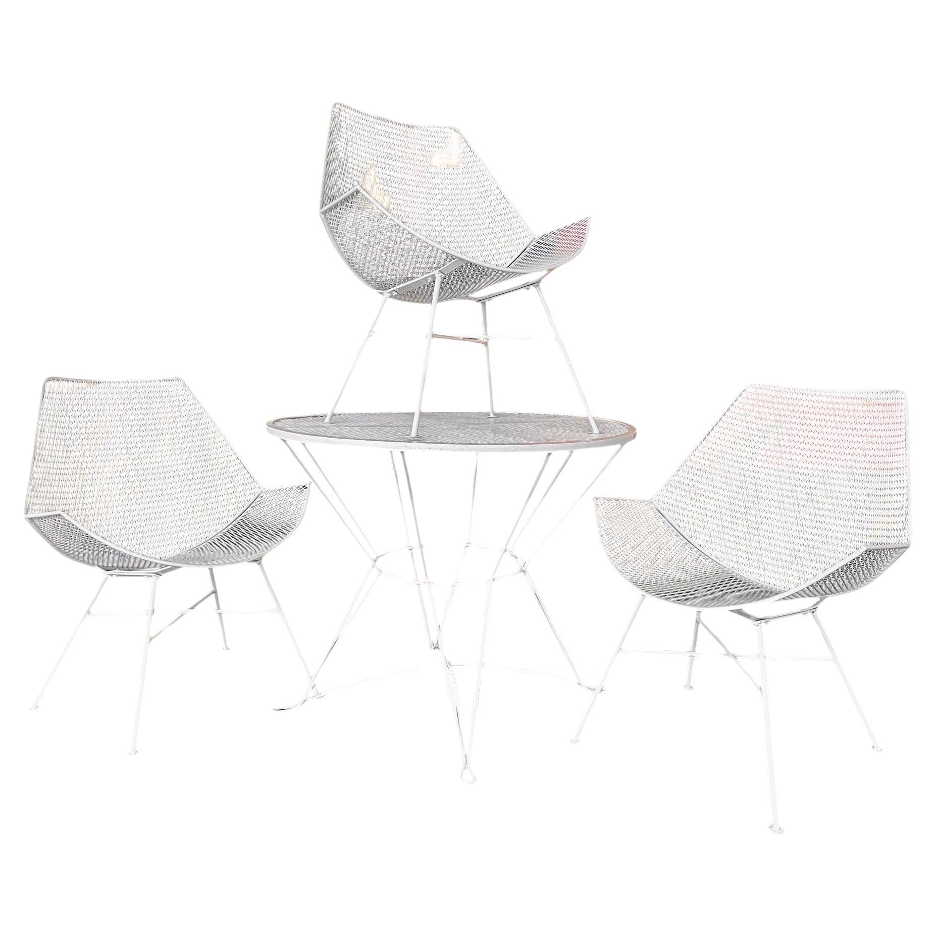 4teiliges schmiedeeisernes Terrassen-Set, Maurizio Tempestini für Salterini, Mid-Century